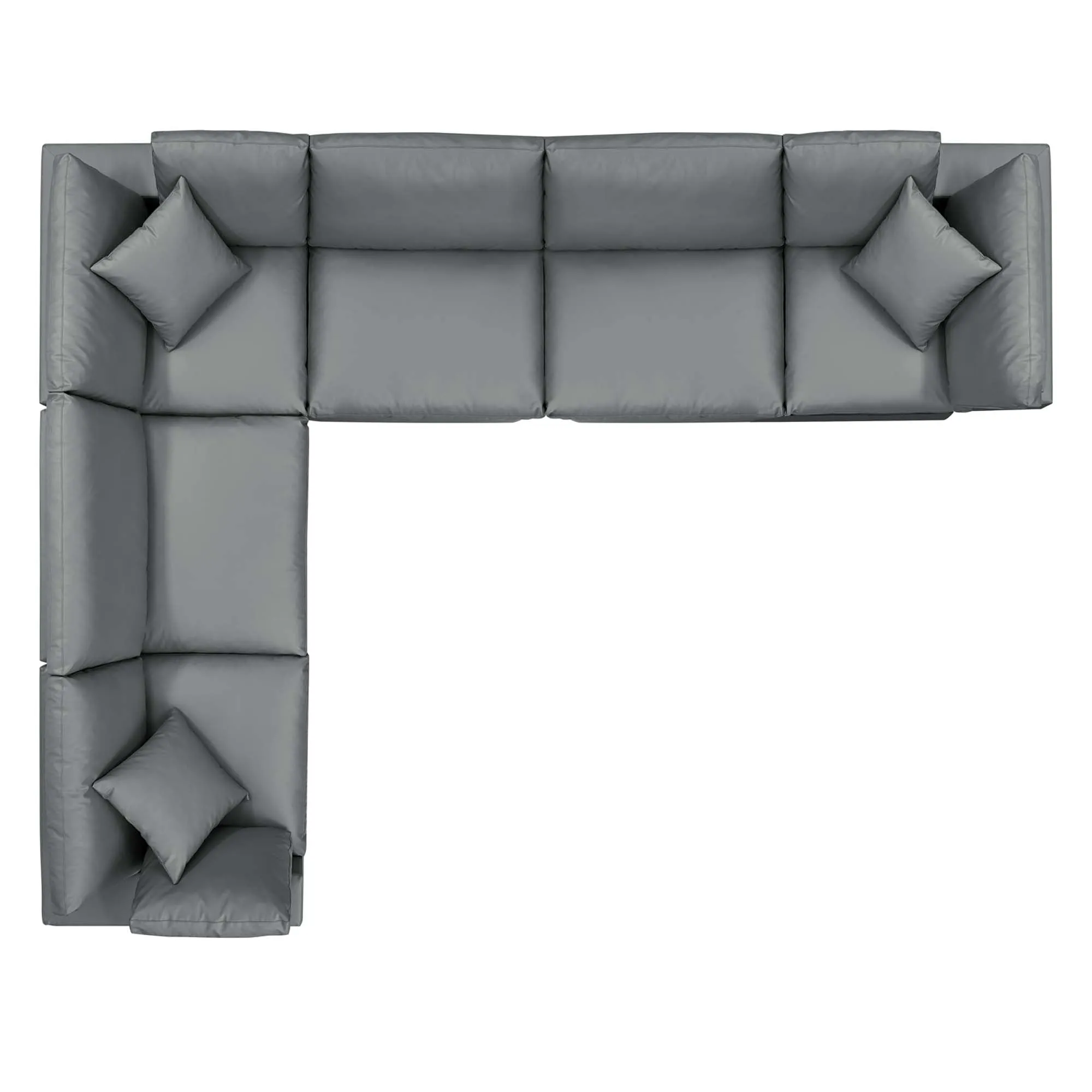 Commix 6-Piece Down Filled Overstuffed Vegan Leather Sectional Sofa by Modway