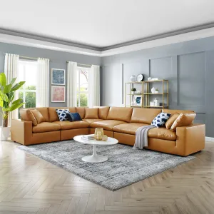 Commix 6-Piece Down Filled Overstuffed Vegan Leather Sectional Sofa by Modway