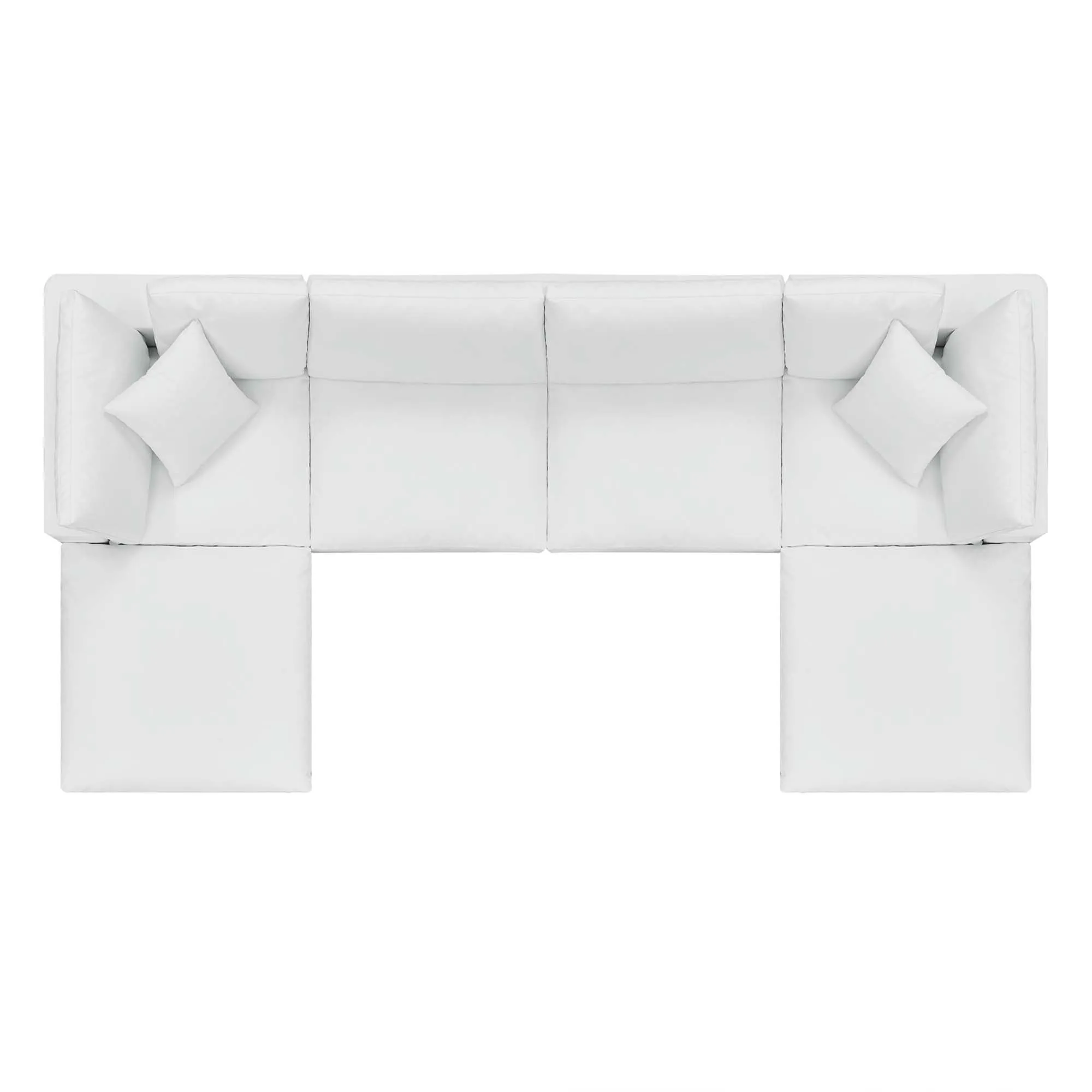 Commix 6-Piece Down Filled Overstuffed Vegan Leather Sectional Sofa by Modway