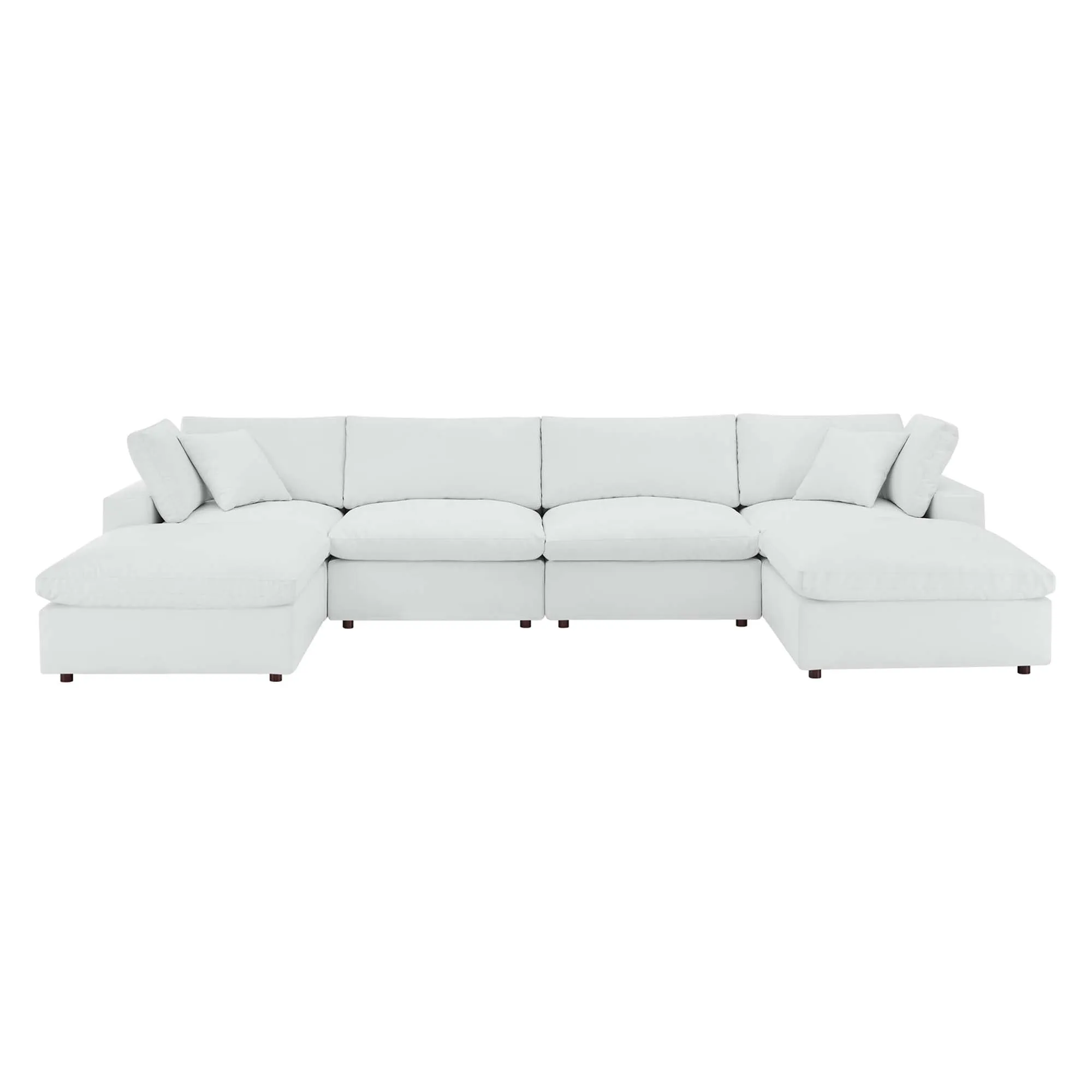 Commix 6-Piece Down Filled Overstuffed Vegan Leather Sectional Sofa by Modway