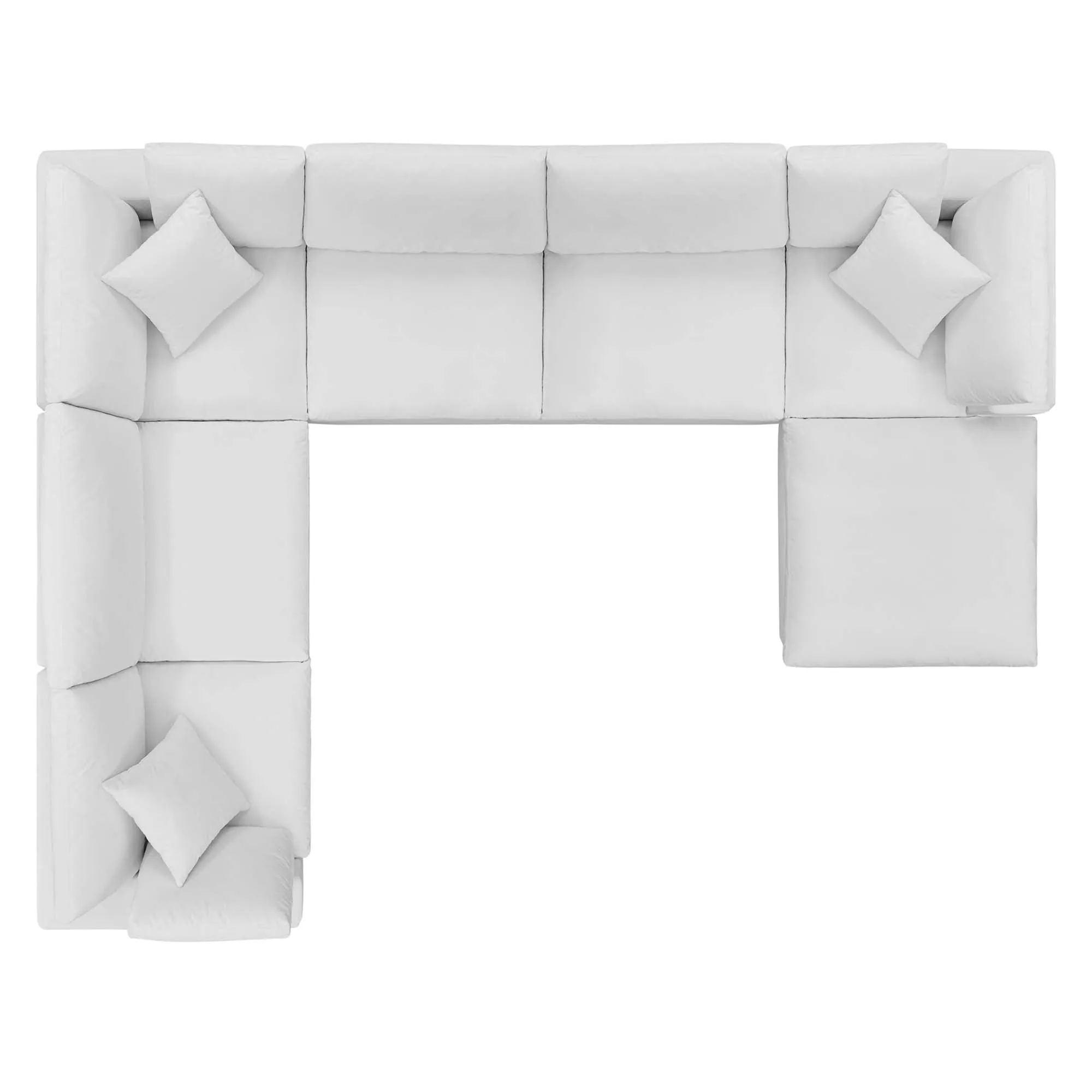 Commix 7-Piece Down Filled Overstuffed Performance Velvet Sectional Sofa by Modway