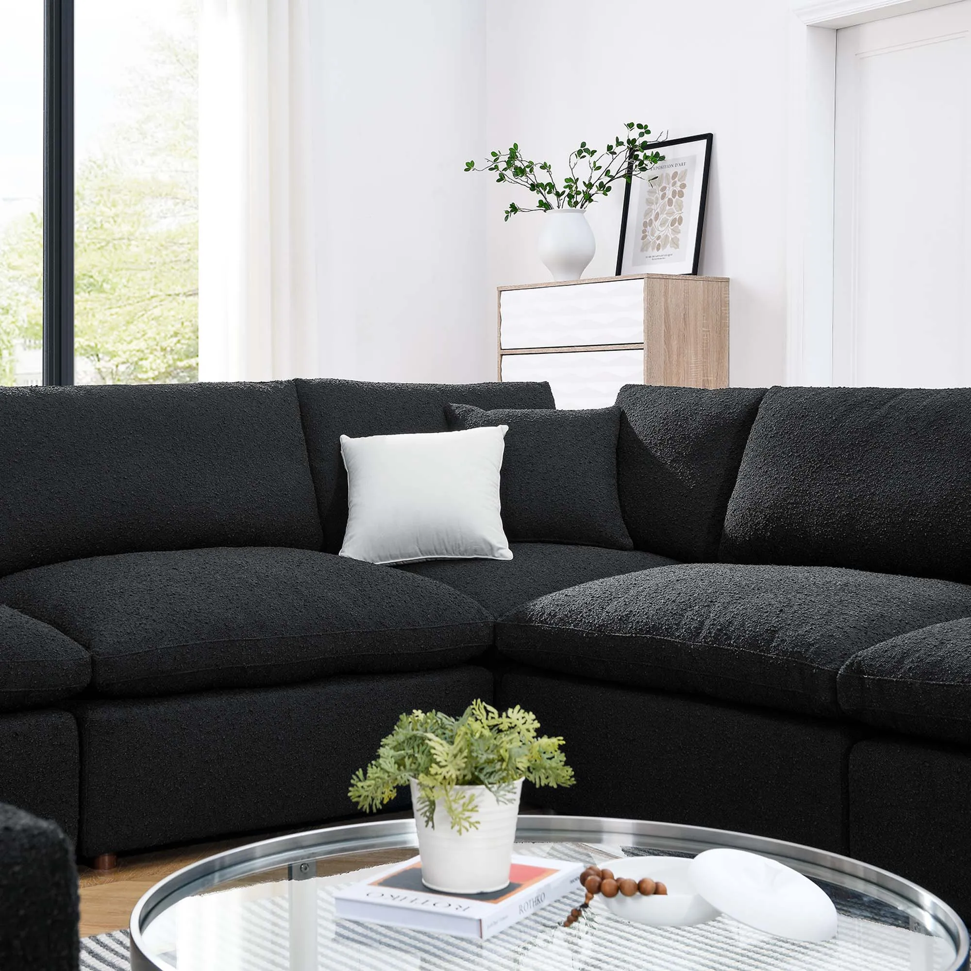 Commix 8-Piece Down Filled Overstuffed Boucle Fabric Sectional Sofa by Modway