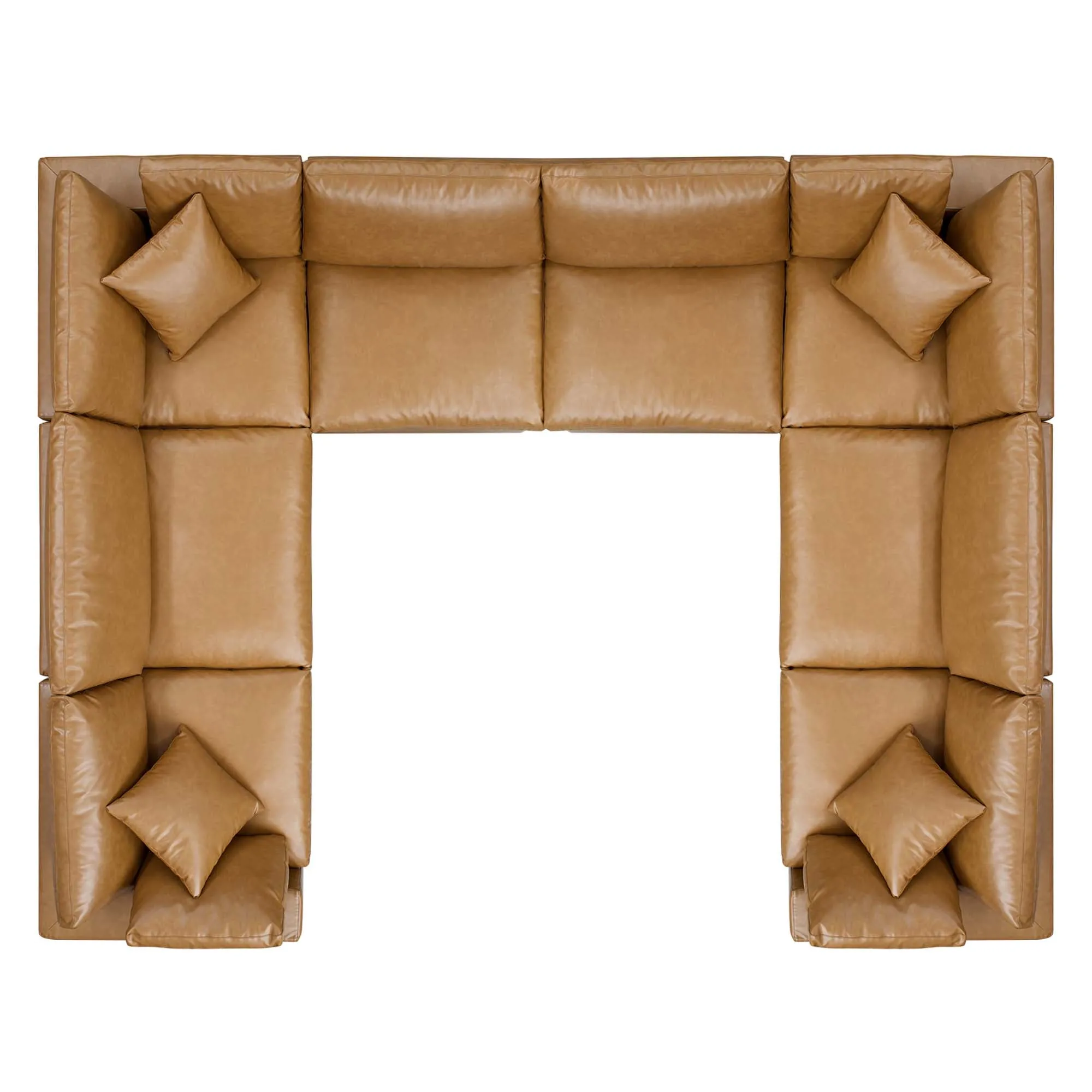 Commix 8-Piece Down Filled Overstuffed Vegan Leather Sectional Sofa by Modway