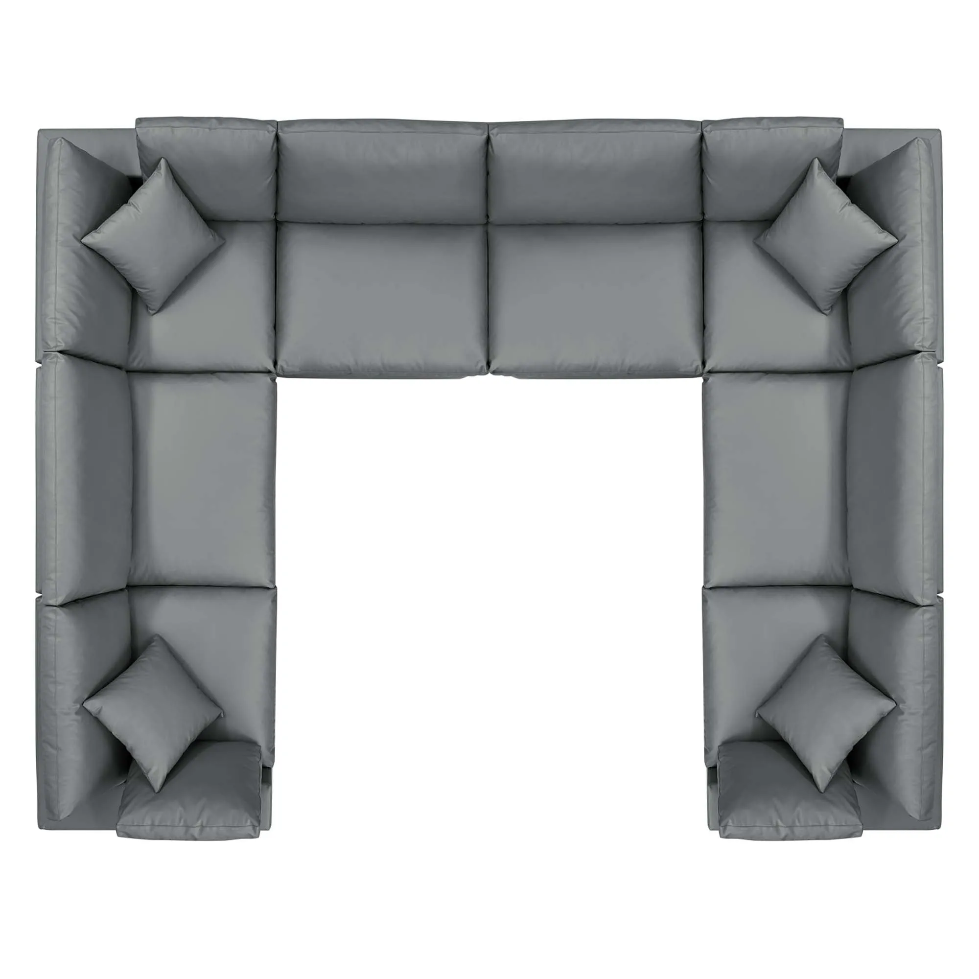 Commix 8-Piece Down Filled Overstuffed Vegan Leather Sectional Sofa by Modway