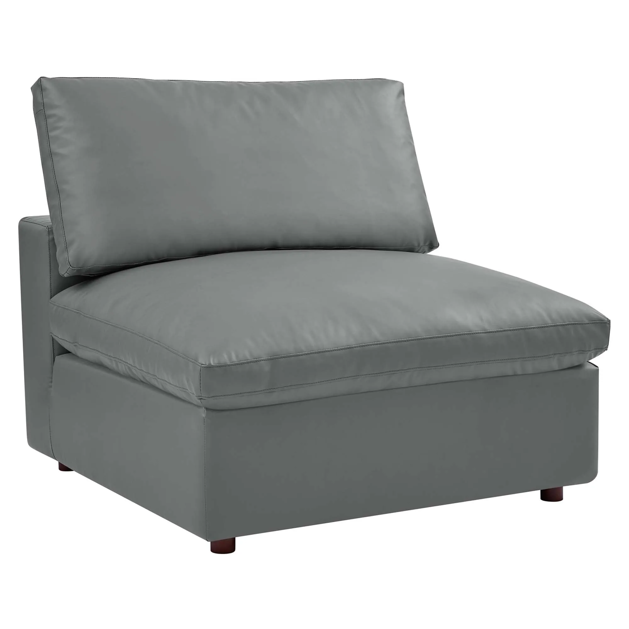 Commix 8-Piece Down Filled Overstuffed Vegan Leather Sectional Sofa by Modway