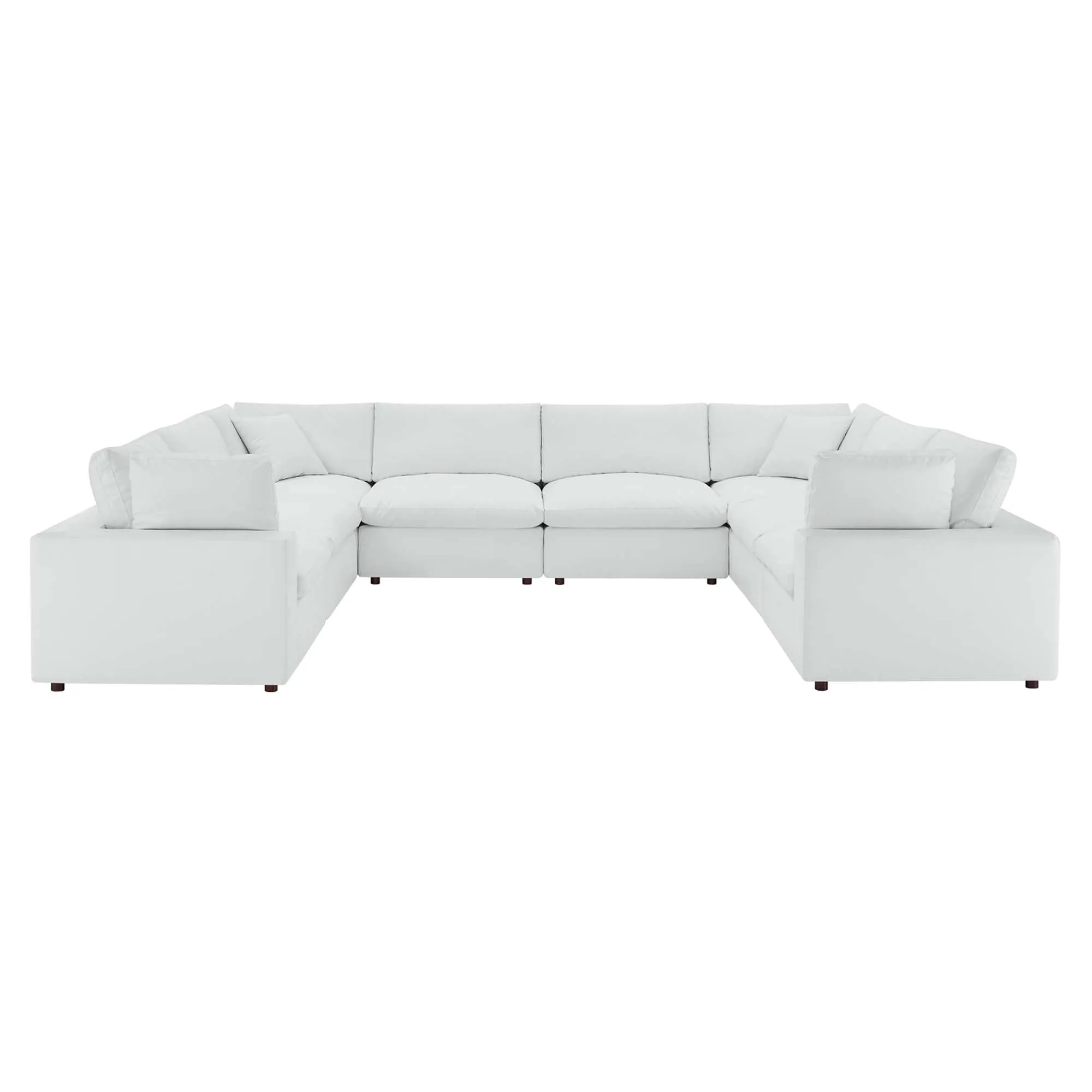 Commix 8-Piece Down Filled Overstuffed Vegan Leather Sectional Sofa by Modway