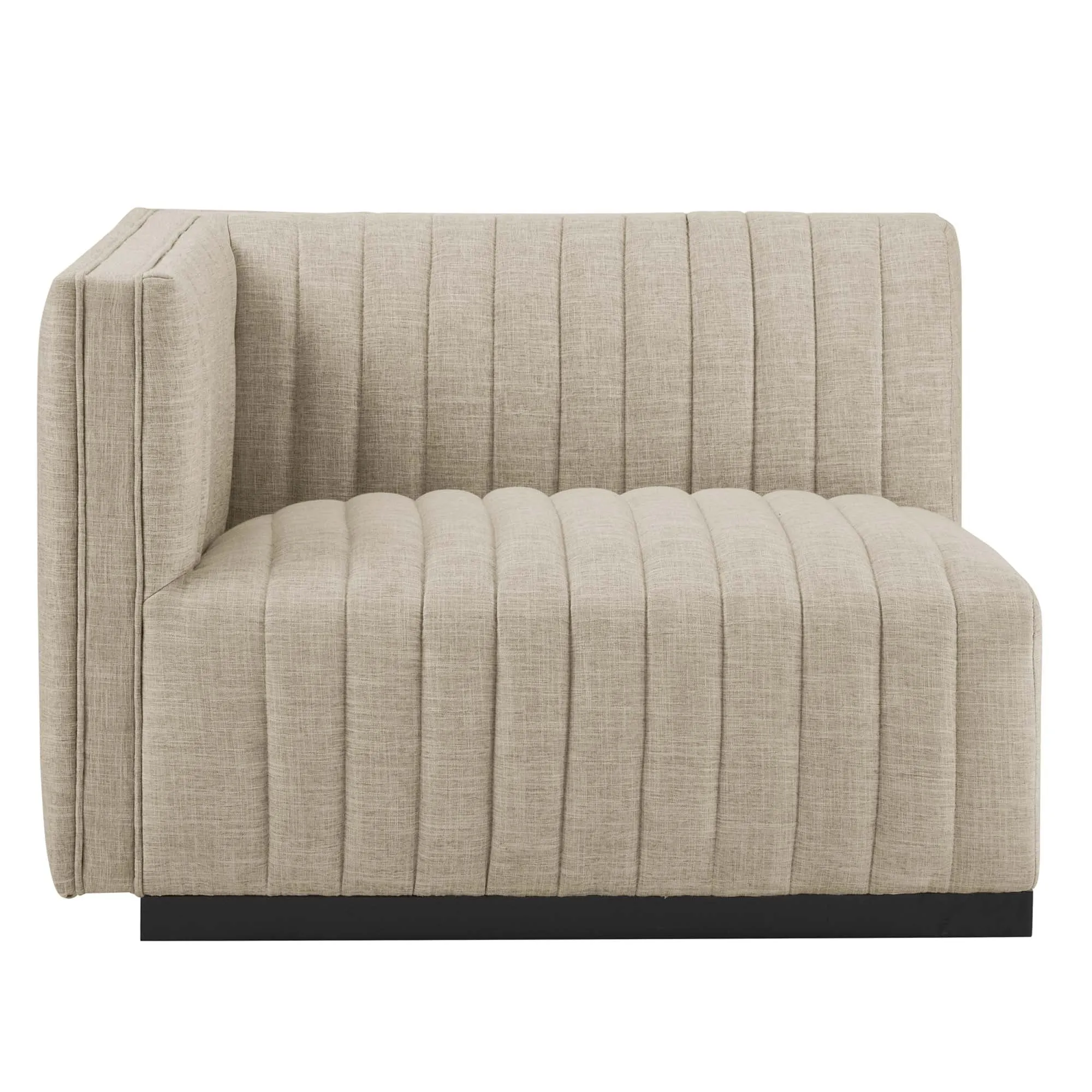Conjure 4-Piece Channel Tufted Upholstered Fabric Sectional Sofa by Modway