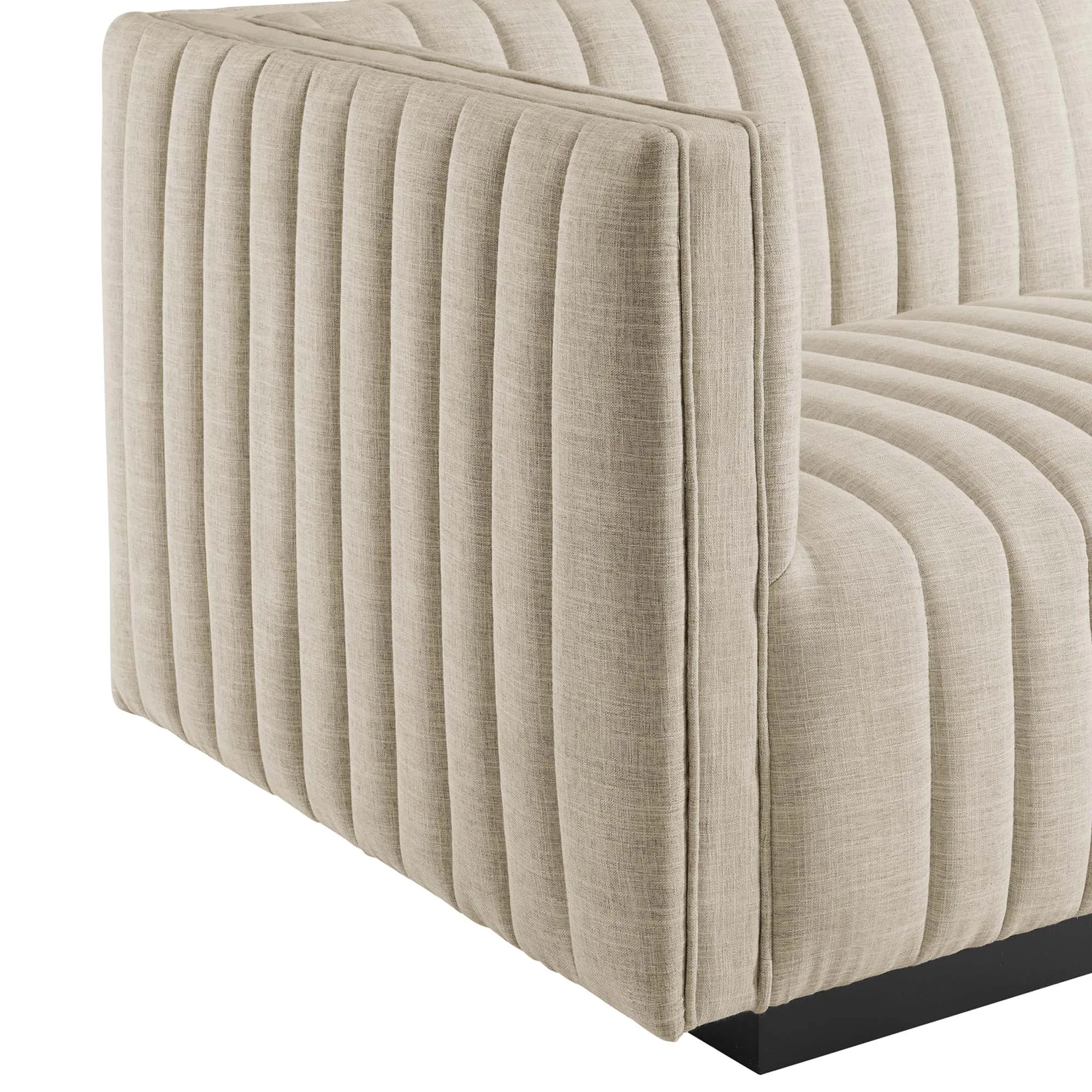 Conjure 4-Piece Channel Tufted Upholstered Fabric Sectional Sofa by Modway