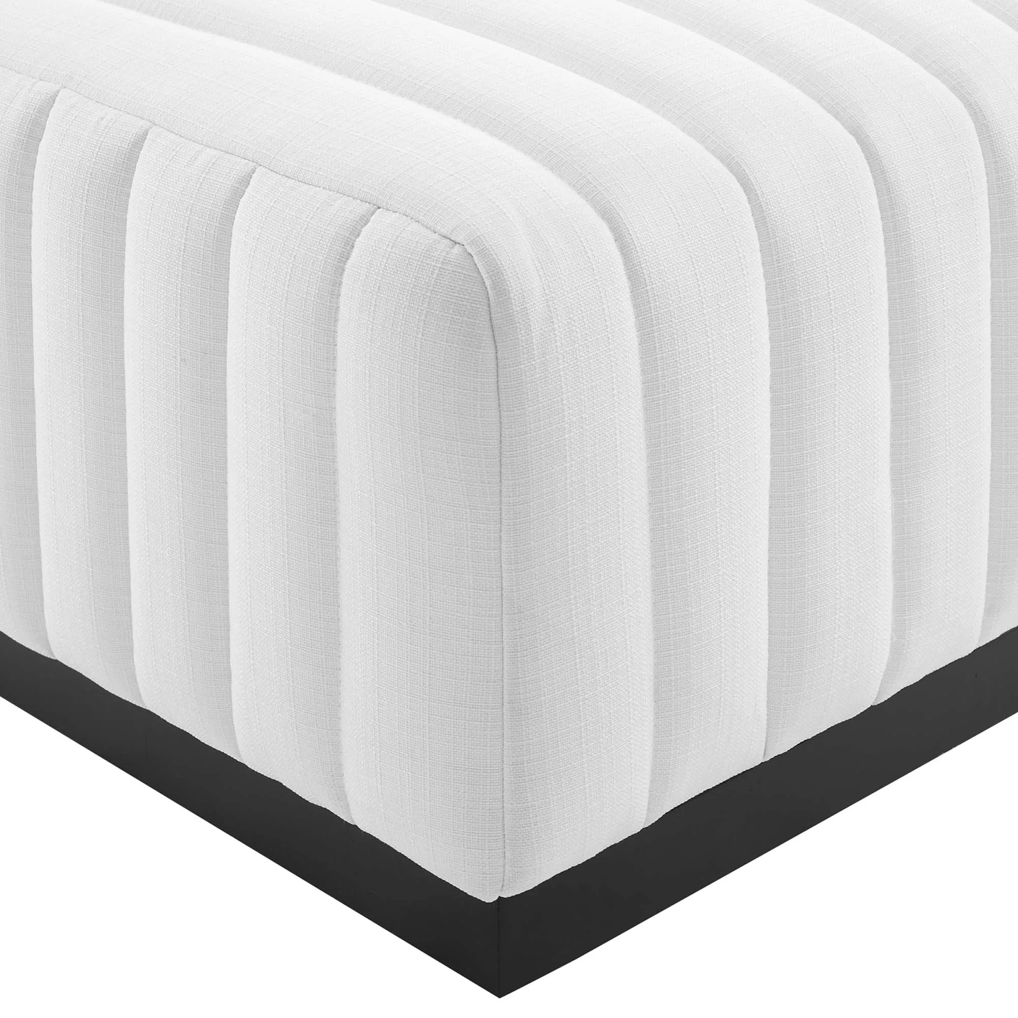 Conjure Channel Tufted Upholstered Fabric Ottoman by Modway