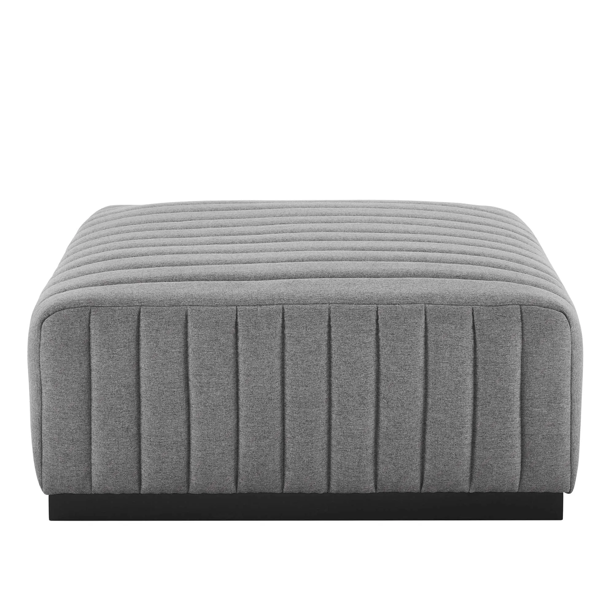 Conjure Channel Tufted Upholstered Fabric Ottoman by Modway
