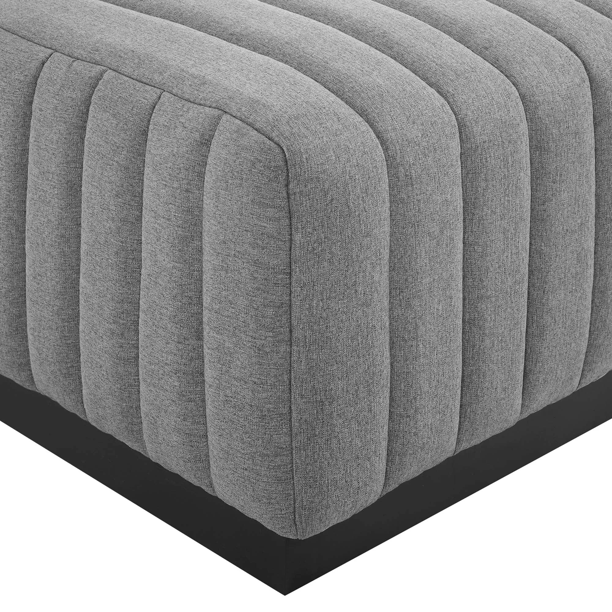 Conjure Channel Tufted Upholstered Fabric Ottoman by Modway