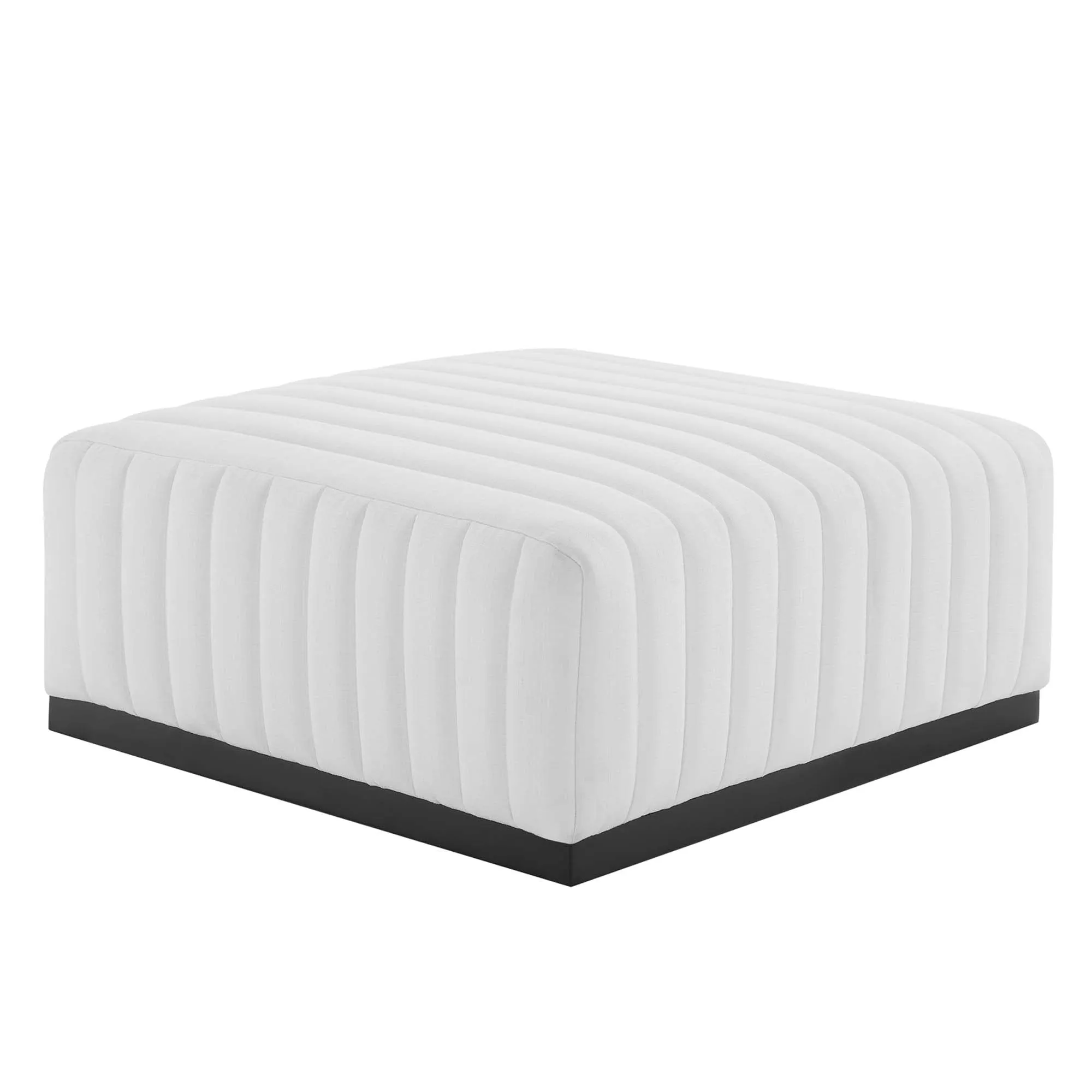 Conjure Channel Tufted Upholstered Fabric Ottoman by Modway