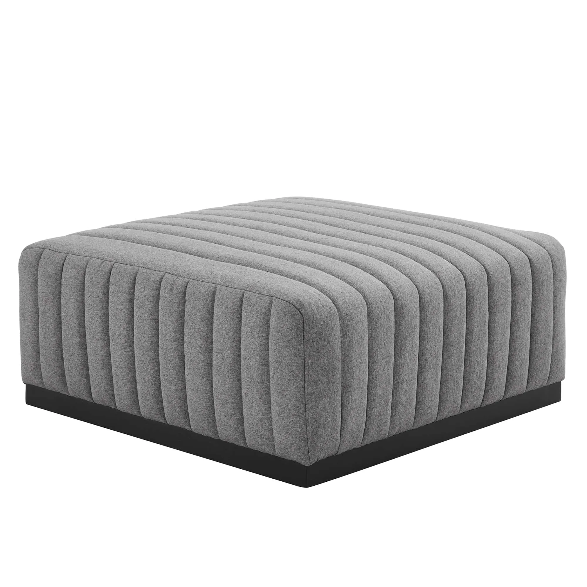 Conjure Channel Tufted Upholstered Fabric Ottoman by Modway