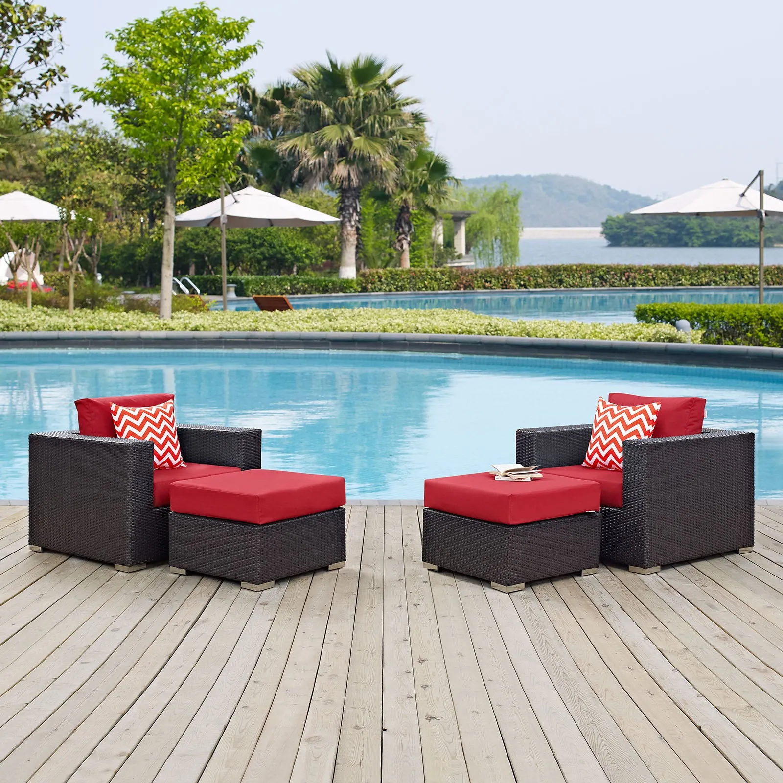 Convene 4 Piece Outdoor Patio Sectional Set by Modway