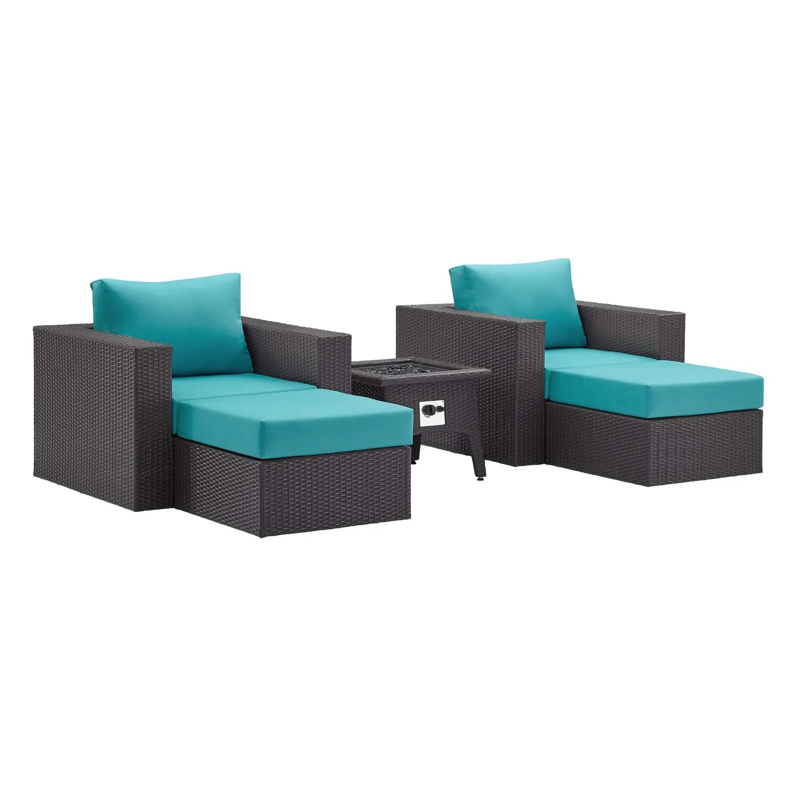 Convene 5 Piece Set Outdoor Patio with Fire Pit by Modway