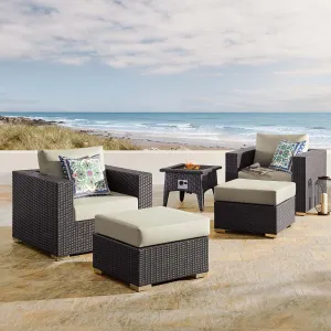Convene 5 Piece Set Outdoor Patio with Fire Pit by Modway
