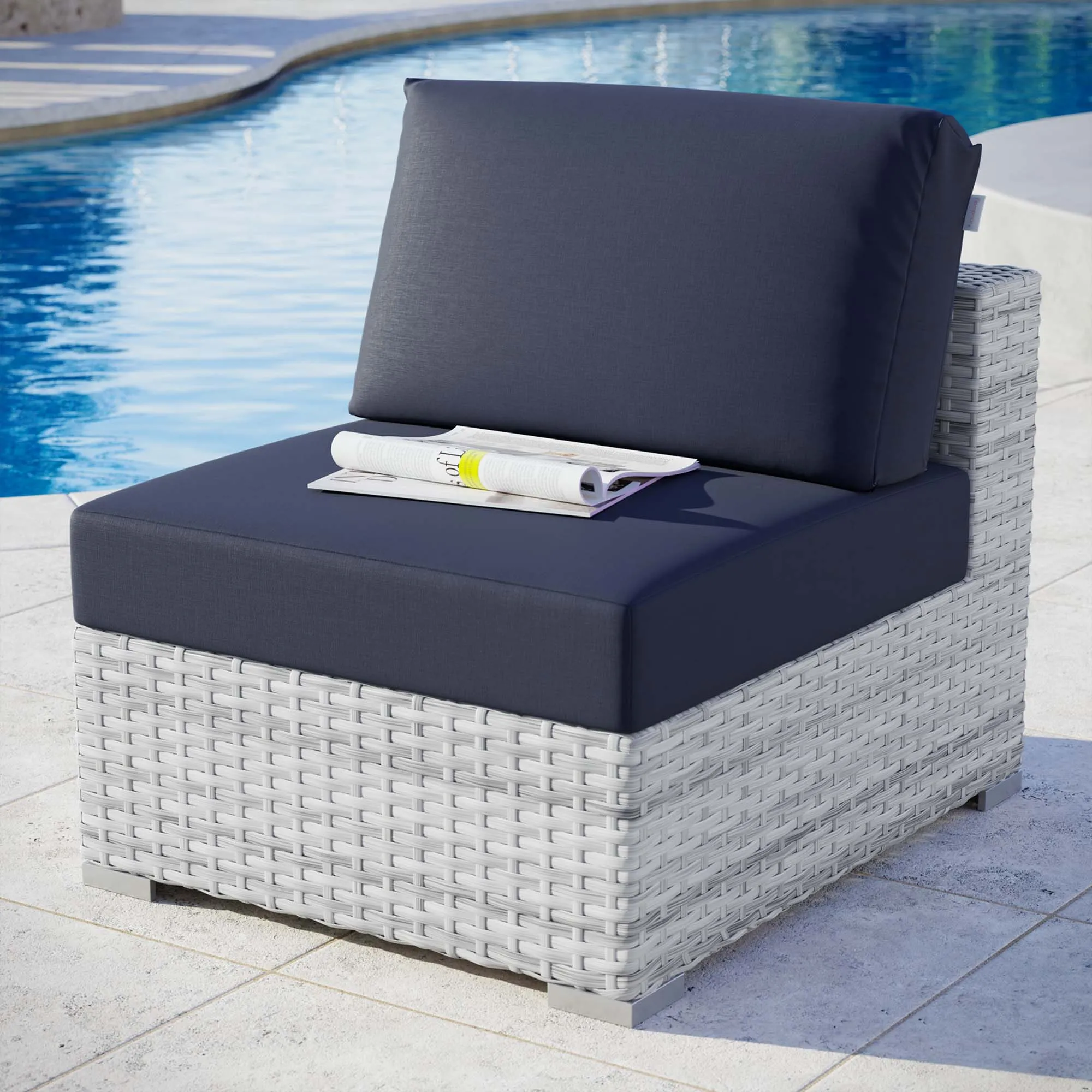 Convene Outdoor Patio Armless Chair by Modway