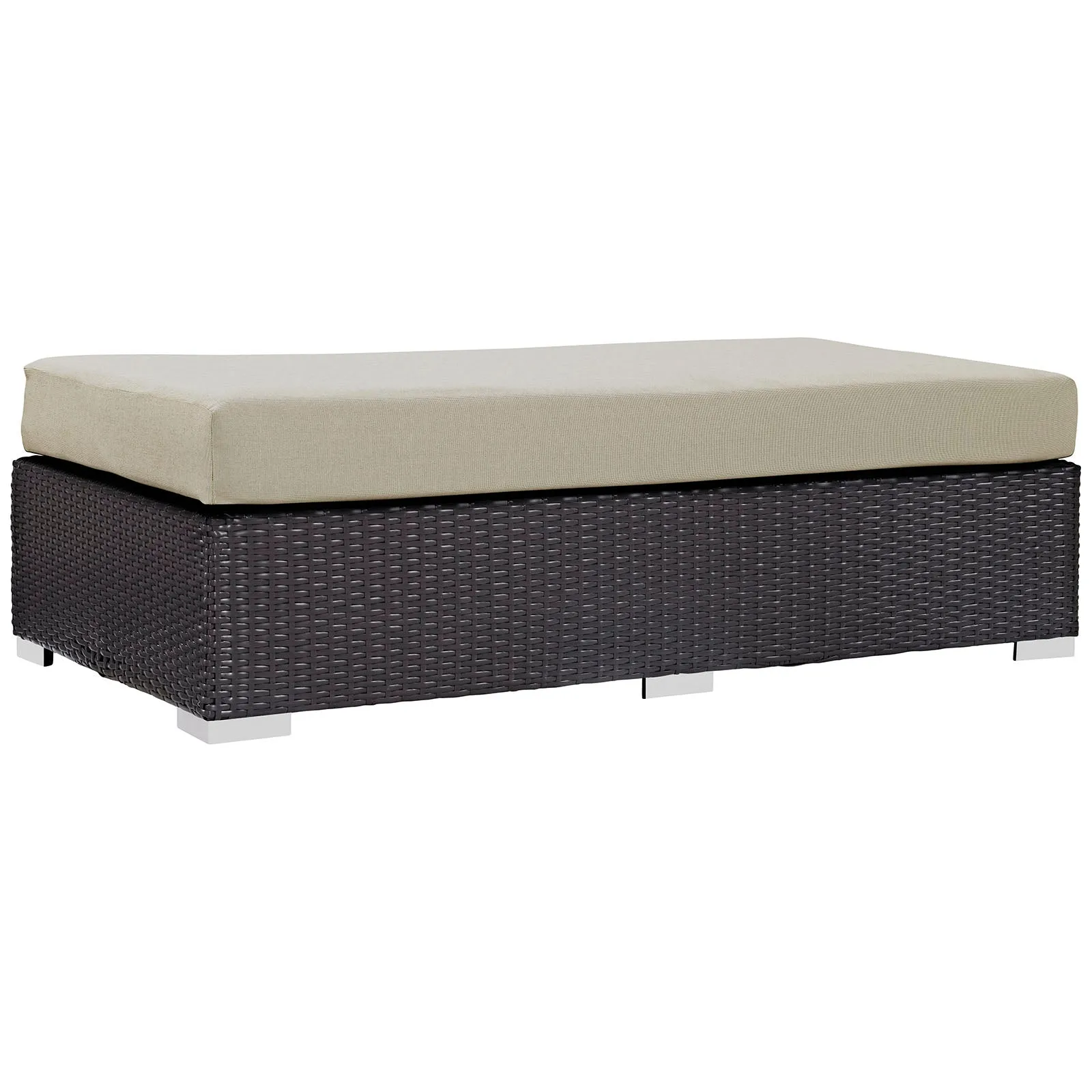 Convene Outdoor Patio Fabric Rectangle Ottoman by Modway