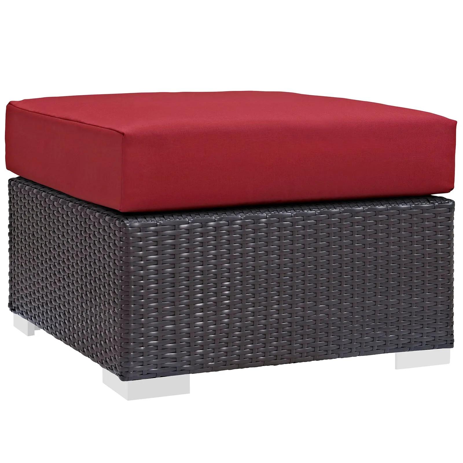 Convene Outdoor Patio Fabric Square Ottoman by Modway