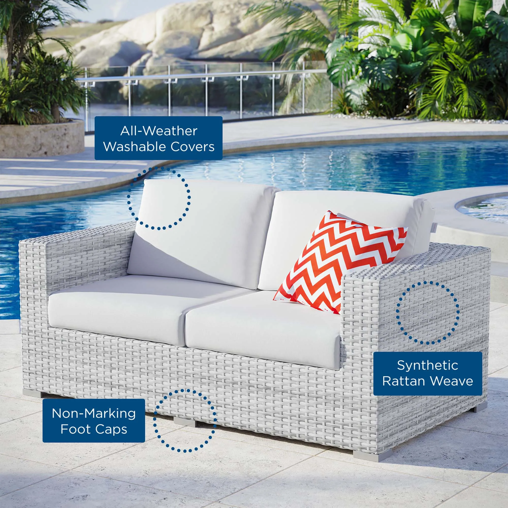 Convene Outdoor Patio Loveseat by Modway