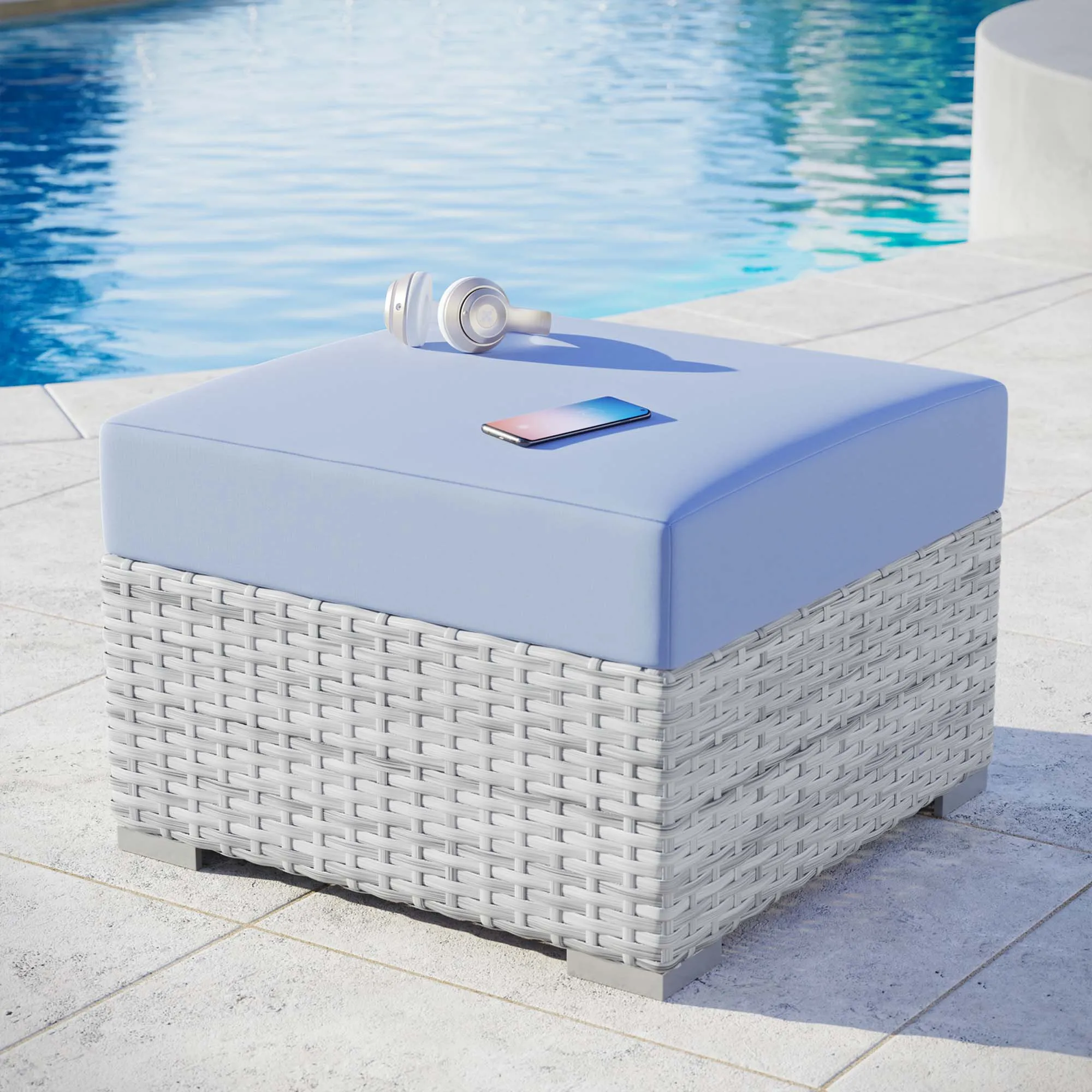 Convene Outdoor Patio Ottoman by Modway