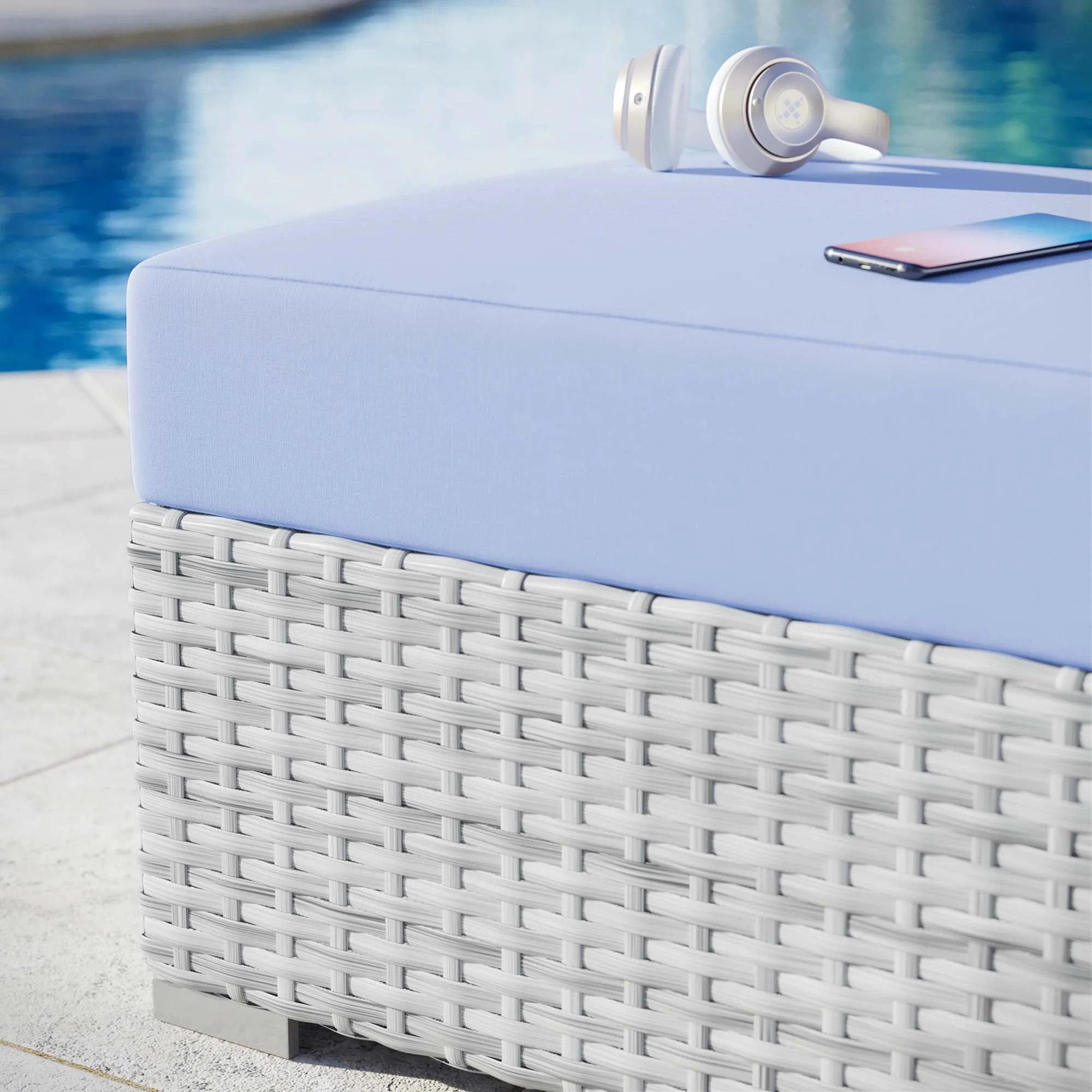 Convene Outdoor Patio Ottoman by Modway