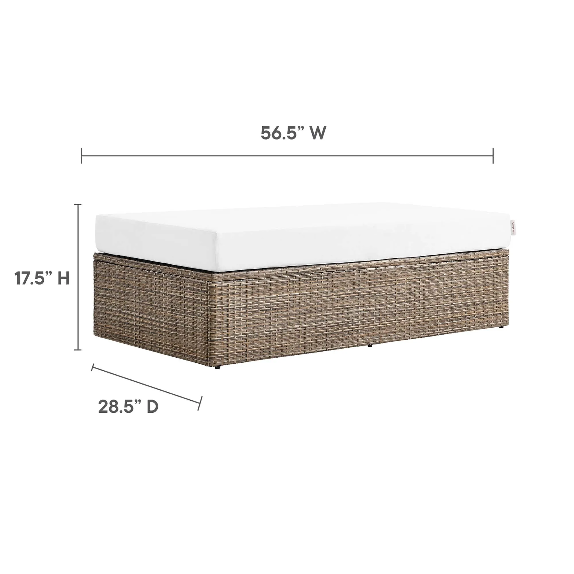 Convene Outdoor Patio Outdoor Patio Rectangle Ottoman by Modway