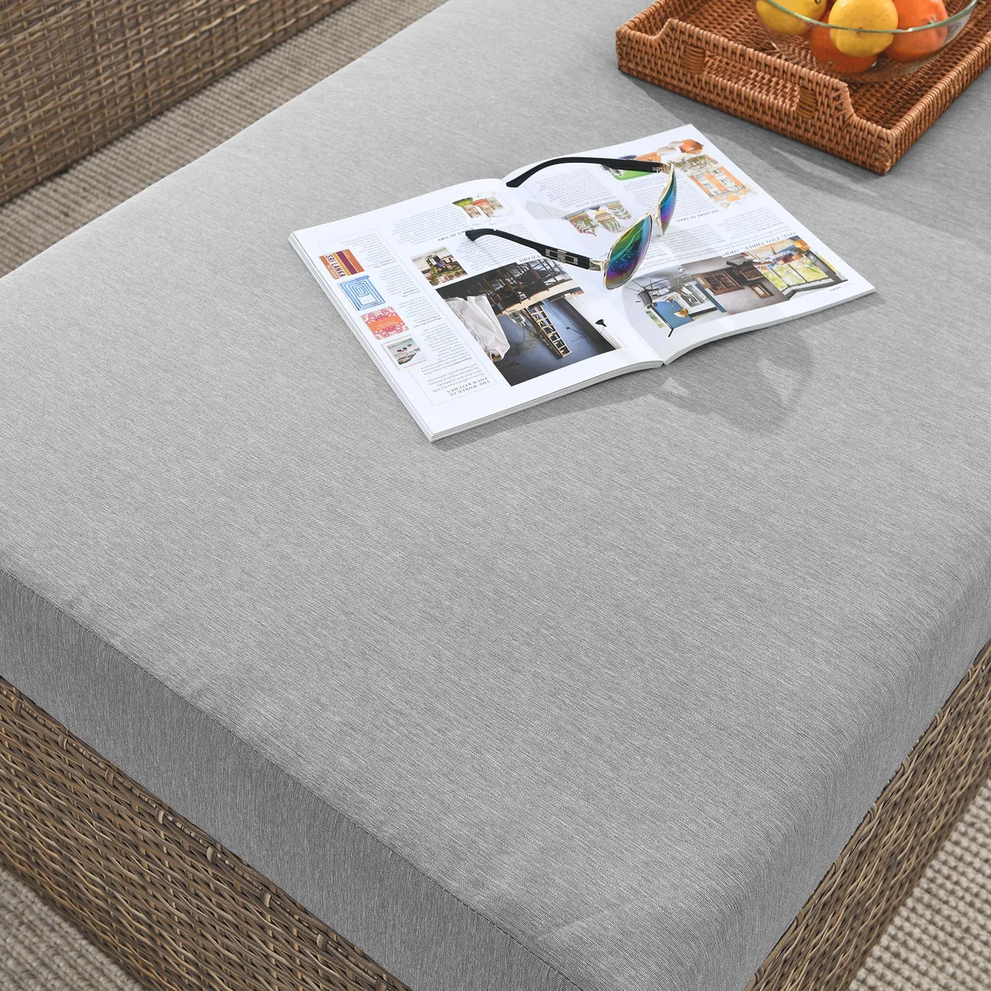 Convene Outdoor Patio Outdoor Patio Rectangle Ottoman by Modway