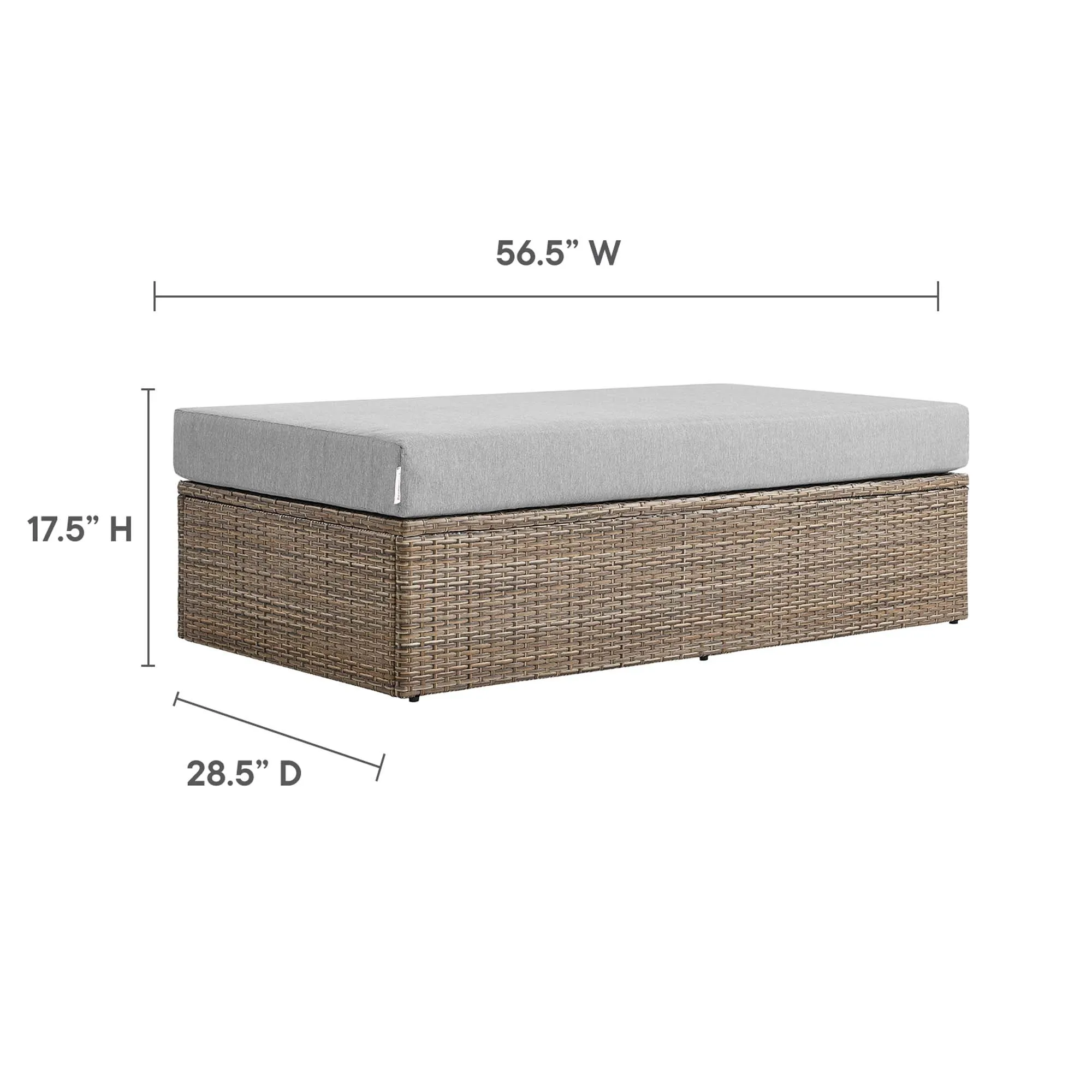 Convene Outdoor Patio Outdoor Patio Rectangle Ottoman by Modway