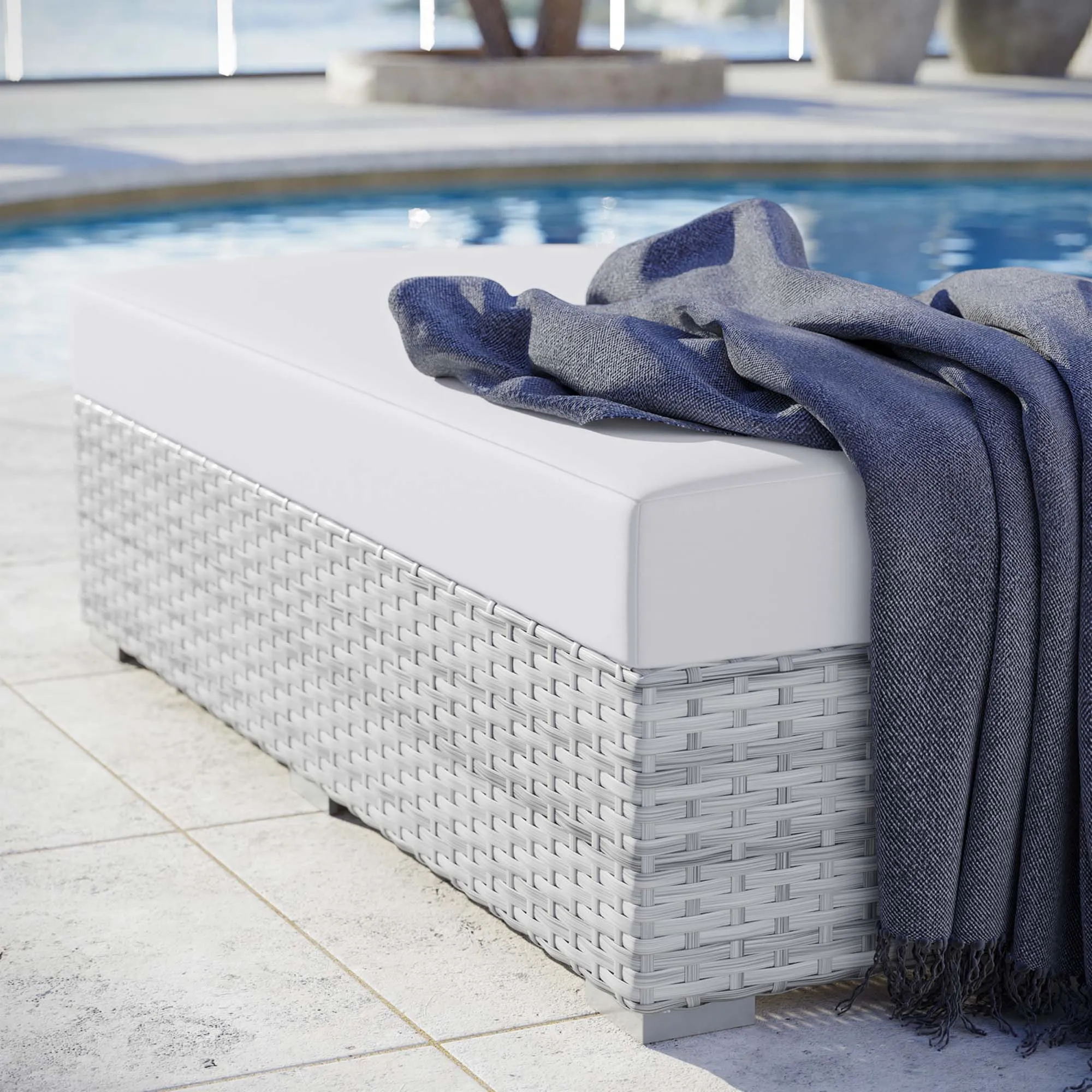 Convene Outdoor Patio Rectangular Ottoman by Modway