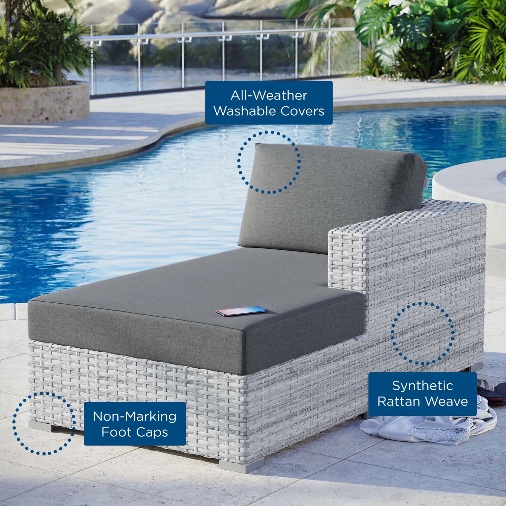 Convene Outdoor Patio Right Chaise by Modway