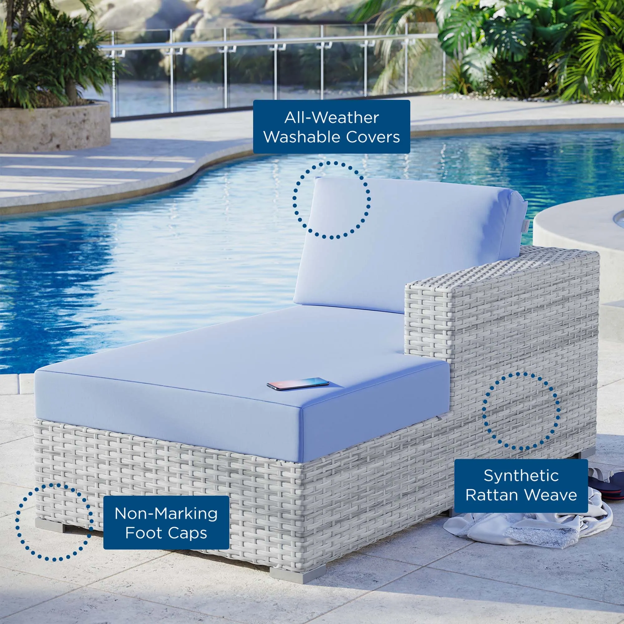 Convene Outdoor Patio Right Chaise by Modway
