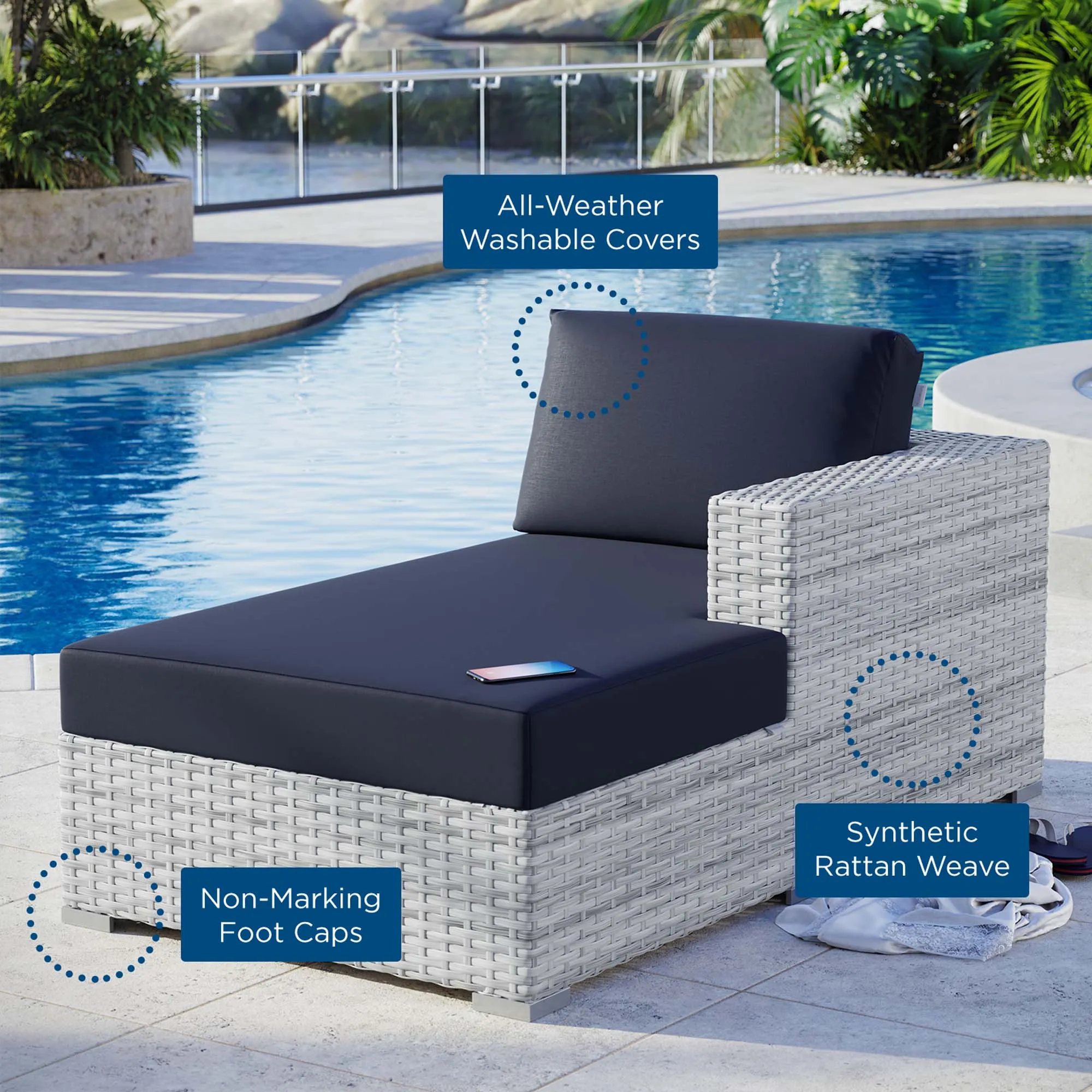 Convene Outdoor Patio Right Chaise by Modway