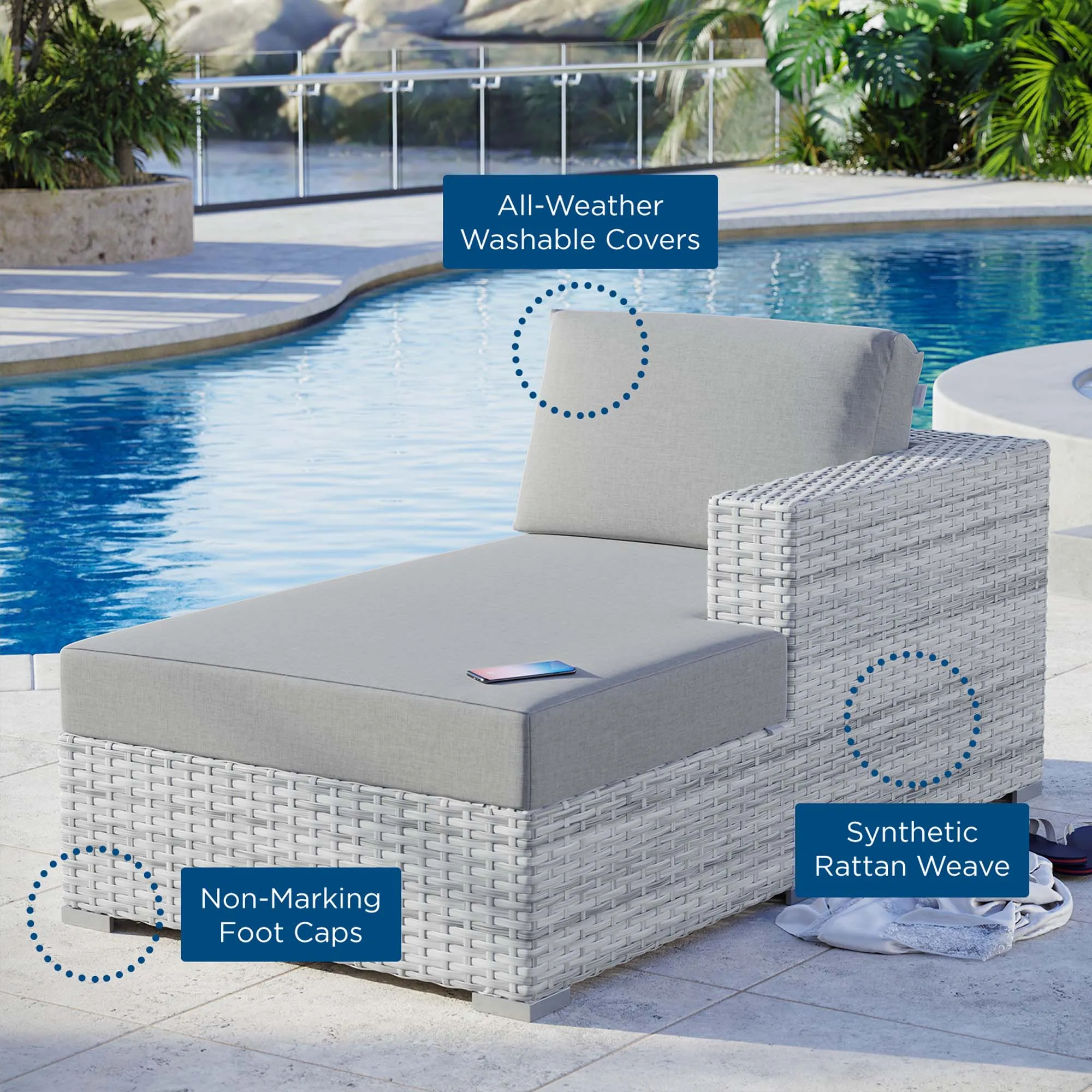 Convene Outdoor Patio Right Chaise by Modway