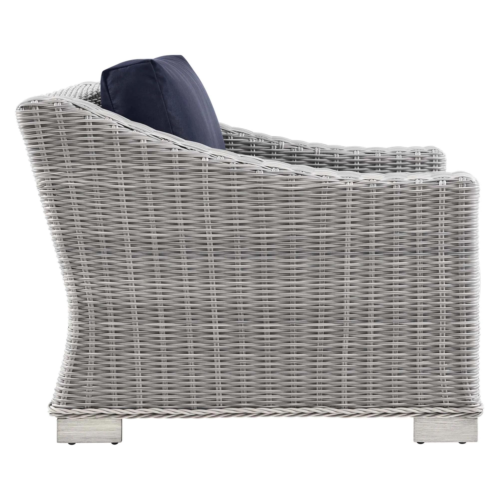 Conway 2-Piece Outdoor Patio Wicker Rattan Armchair and Ottoman Set by Modway