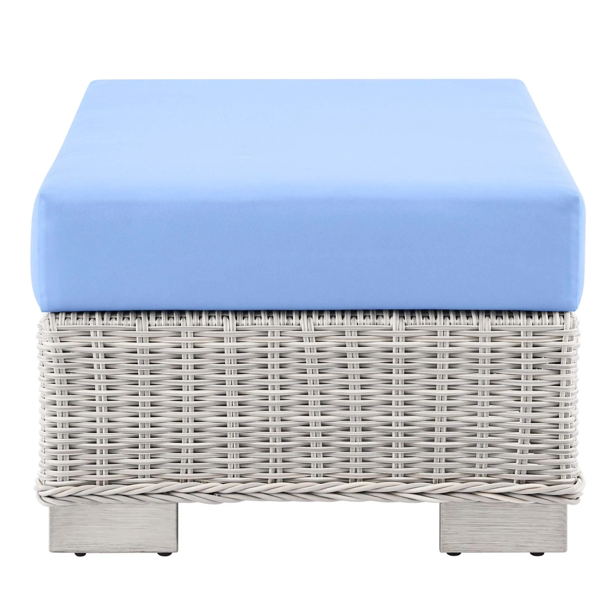 Conway 2-Piece Outdoor Patio Wicker Rattan Armchair and Ottoman Set by Modway