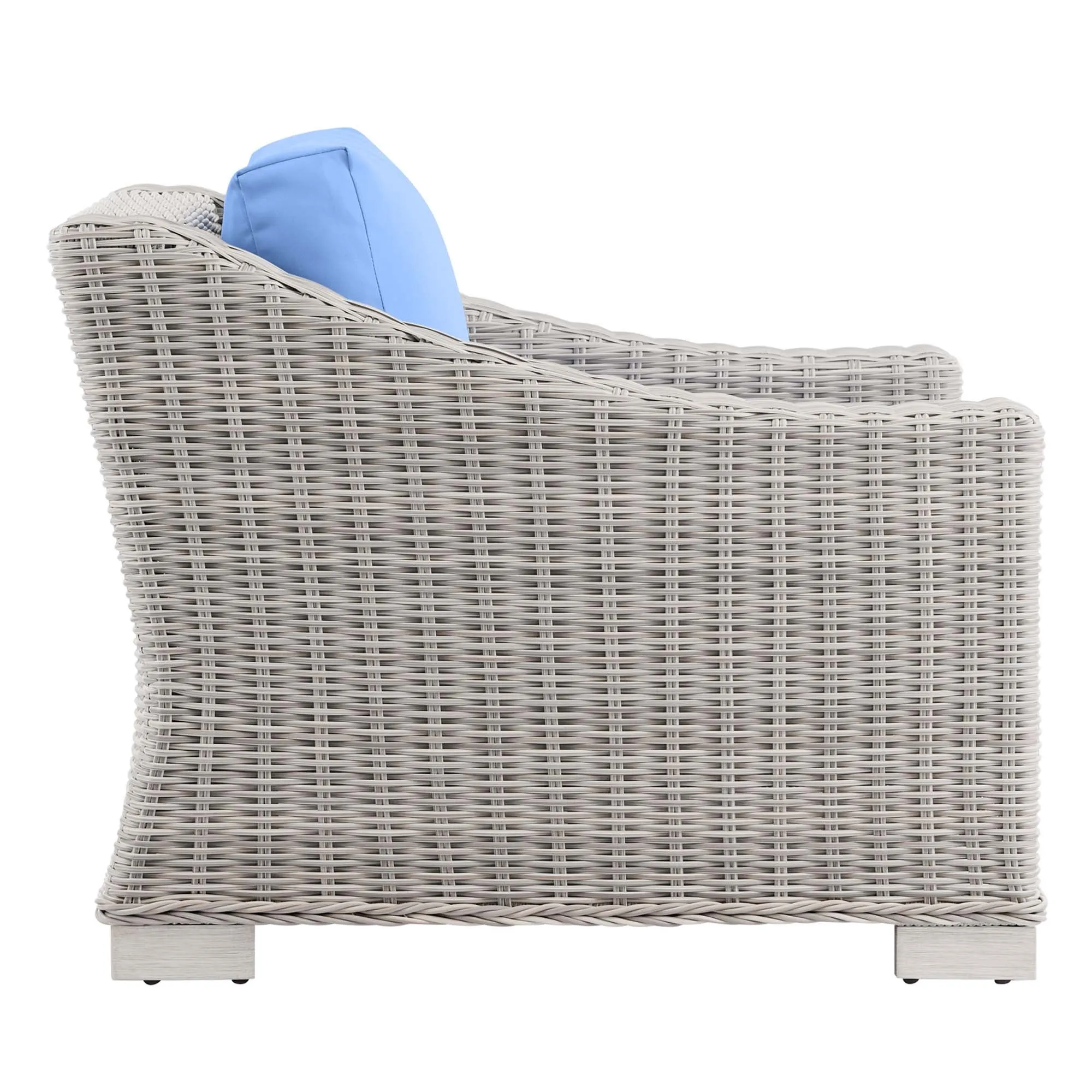 Conway 2-Piece Outdoor Patio Wicker Rattan Armchair and Ottoman Set by Modway