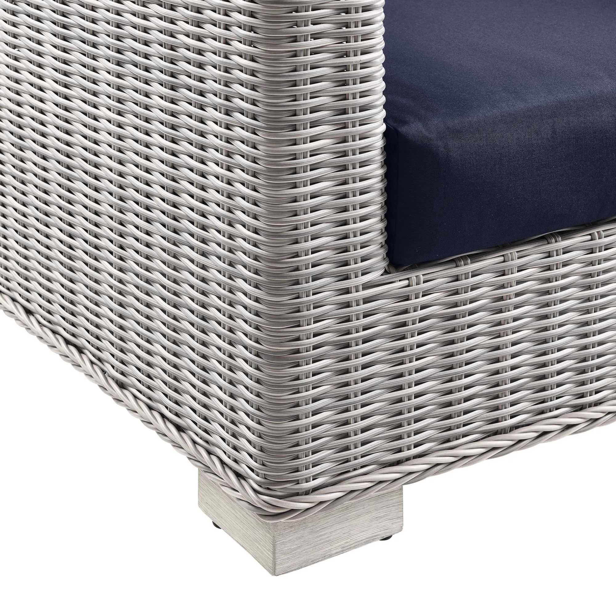 Conway 2-Piece Outdoor Patio Wicker Rattan Armchair and Ottoman Set by Modway