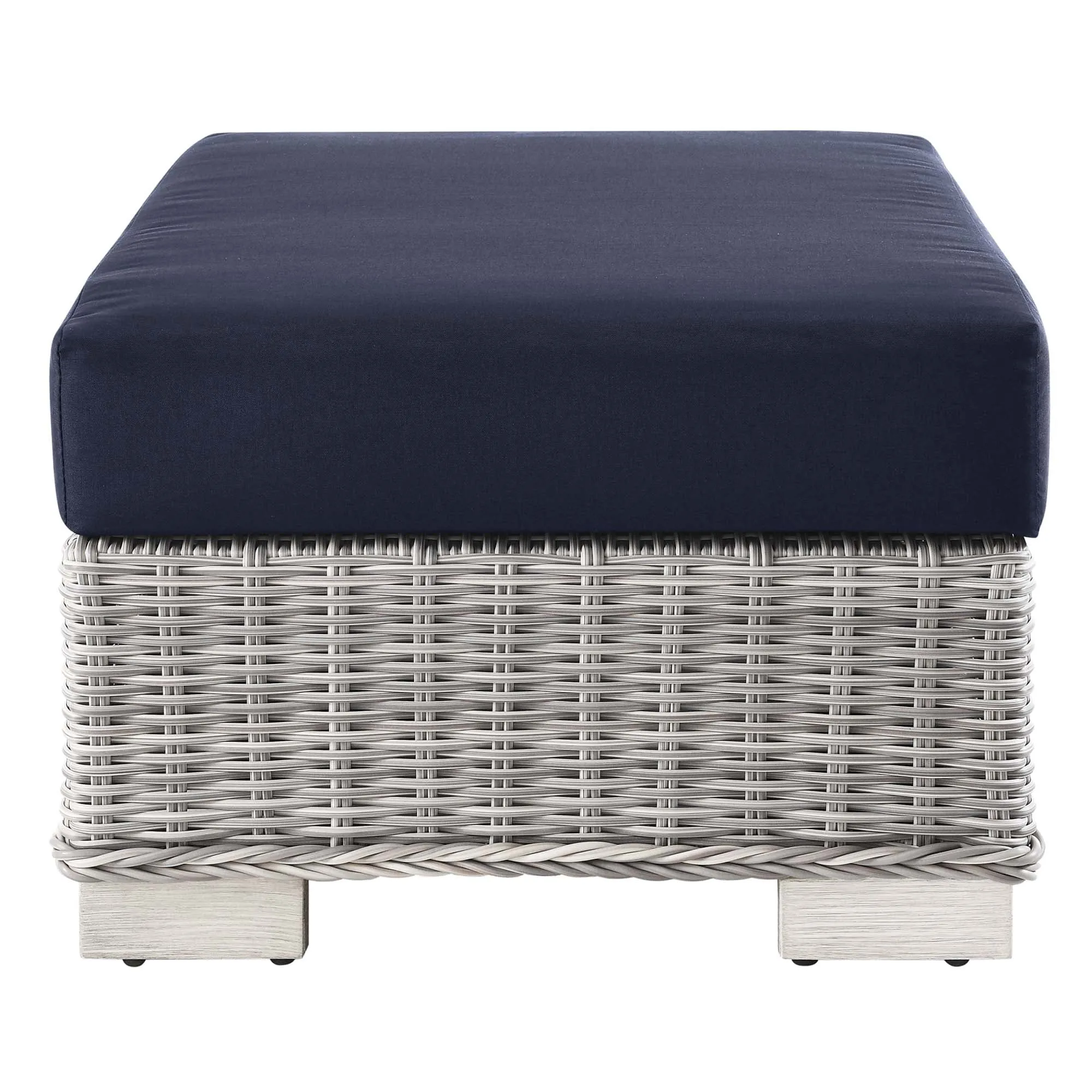 Conway 2-Piece Outdoor Patio Wicker Rattan Armchair and Ottoman Set by Modway