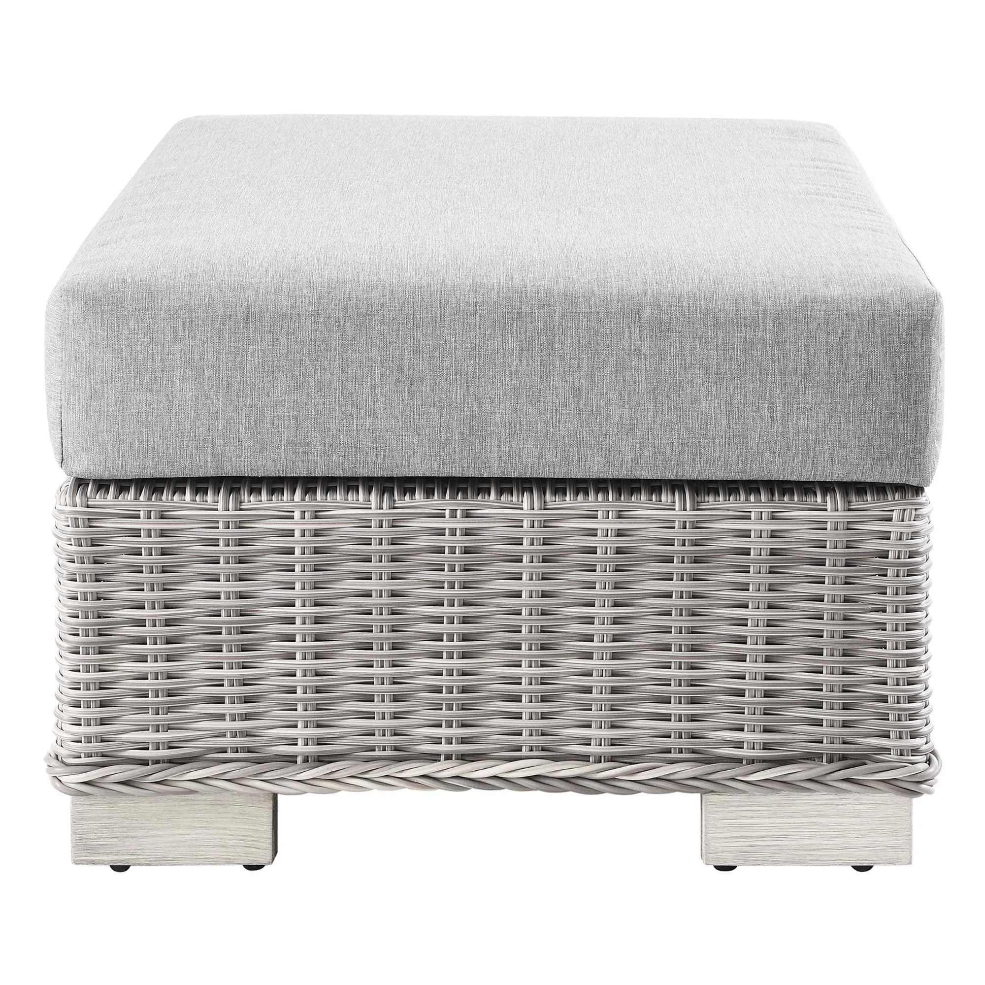 Conway 2-Piece Outdoor Patio Wicker Rattan Armchair and Ottoman Set by Modway