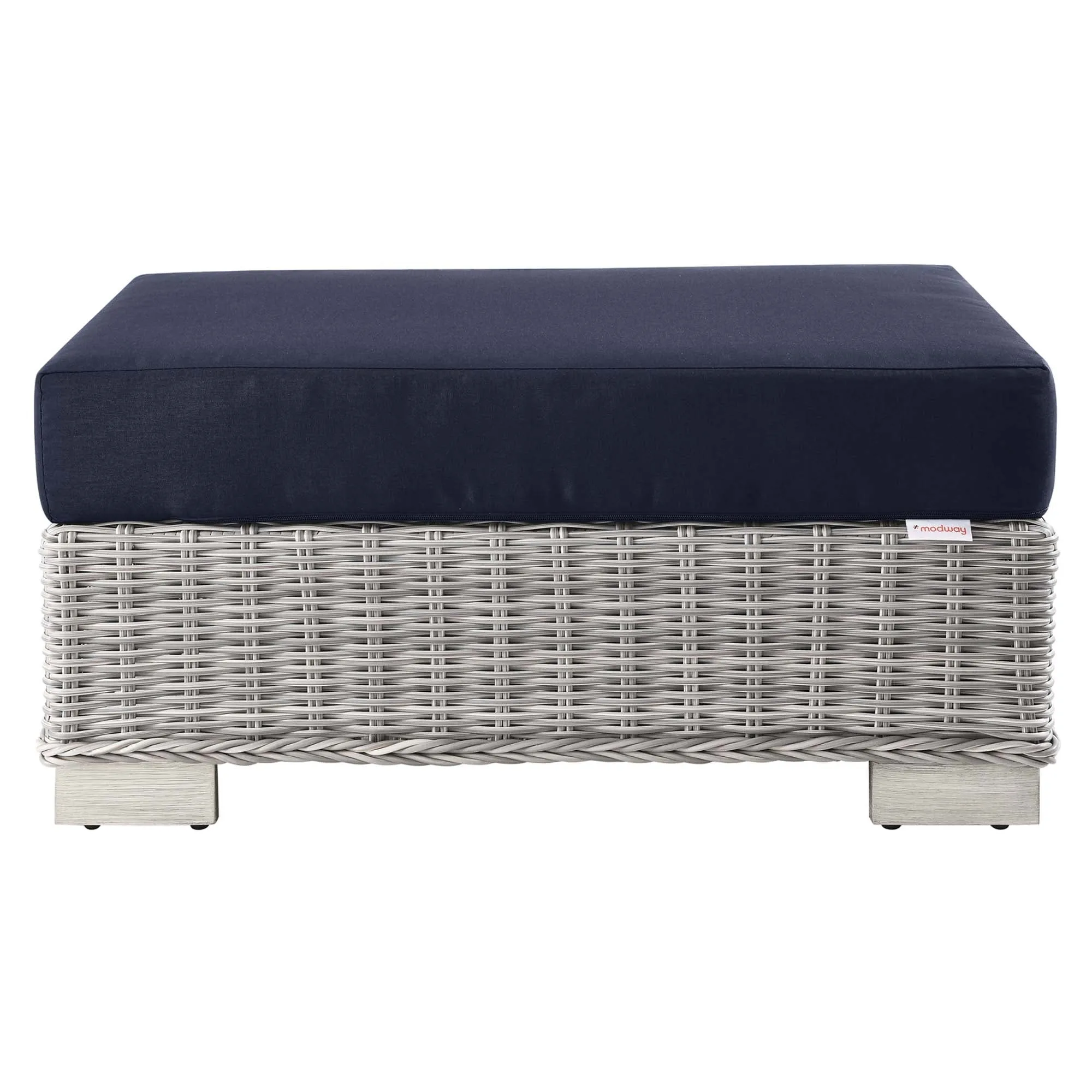 Conway 2-Piece Outdoor Patio Wicker Rattan Armchair and Ottoman Set by Modway