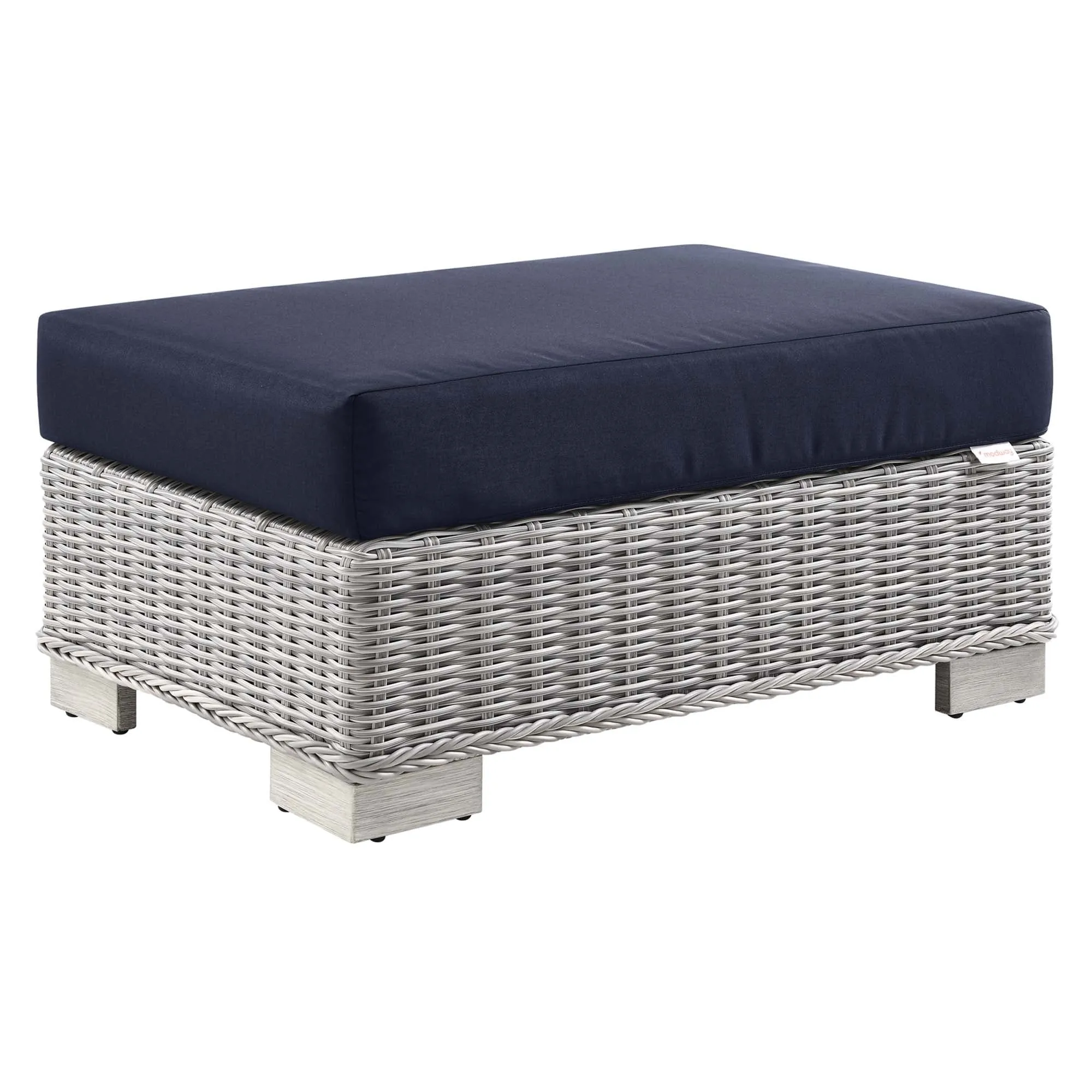 Conway 2-Piece Outdoor Patio Wicker Rattan Armchair and Ottoman Set by Modway