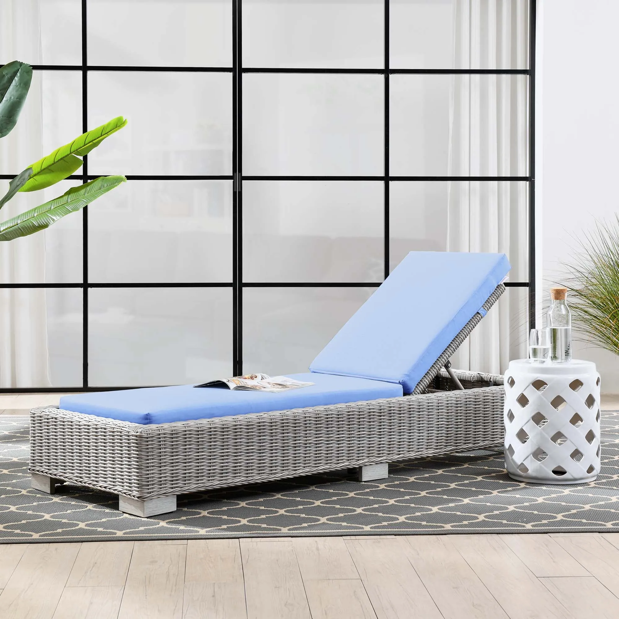 Conway Outdoor Patio Wicker Rattan Chaise Lounge by Modway