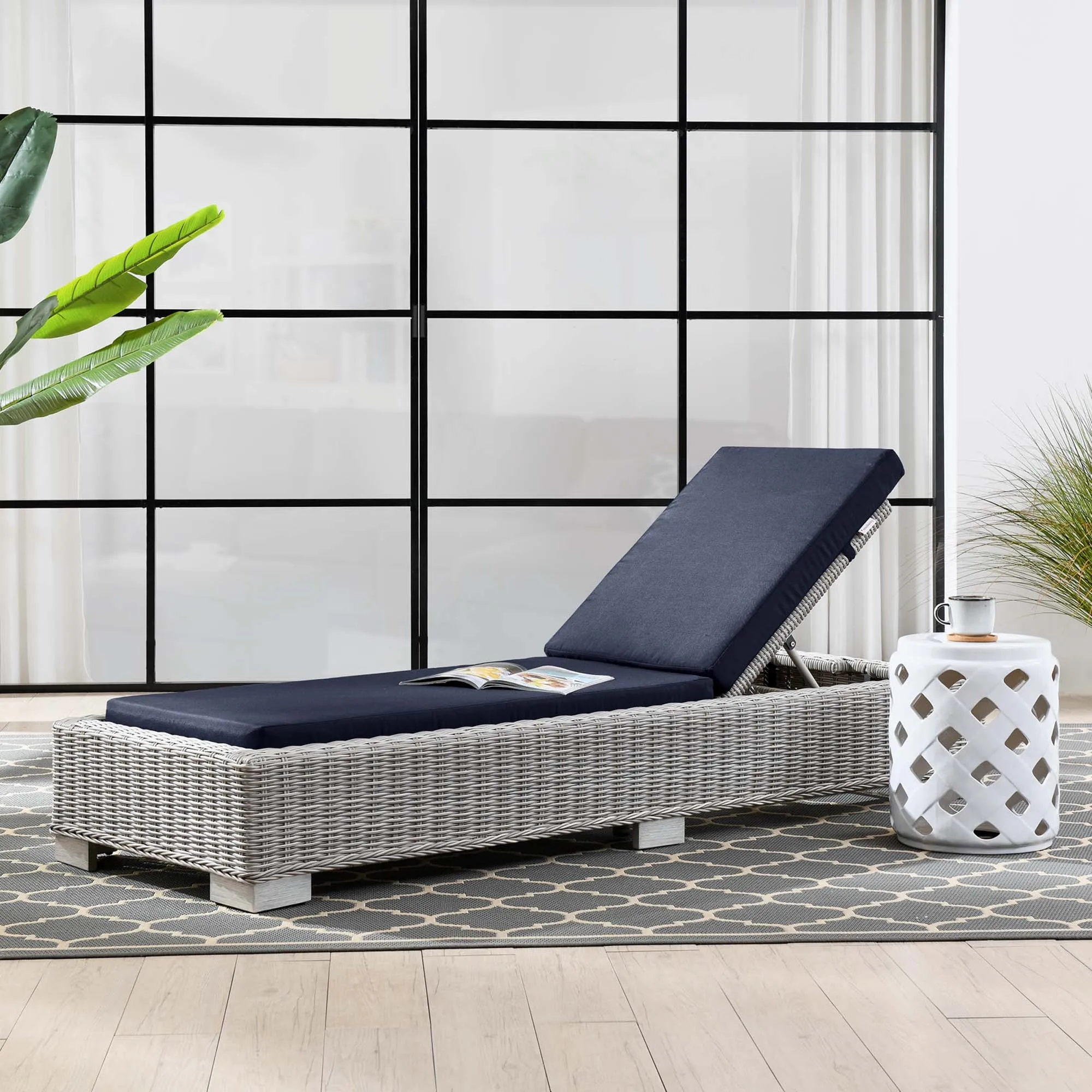 Conway Outdoor Patio Wicker Rattan Chaise Lounge by Modway
