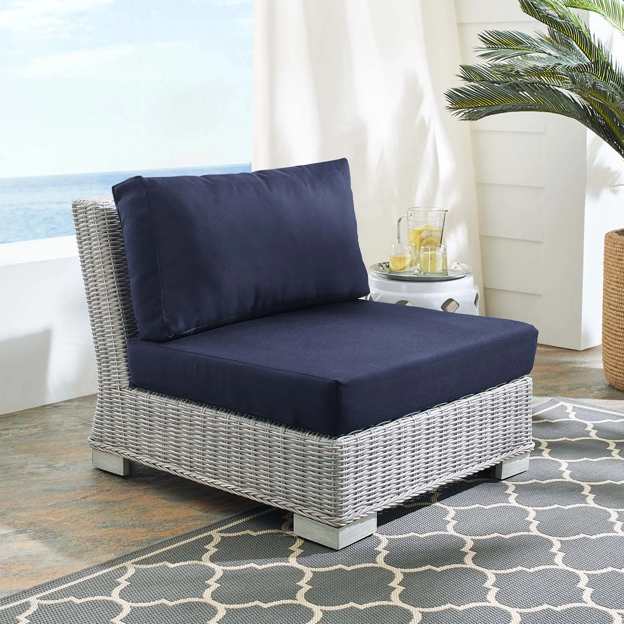 Conway Sunbrella® Outdoor Patio Wicker Rattan Armless Chair by Modway