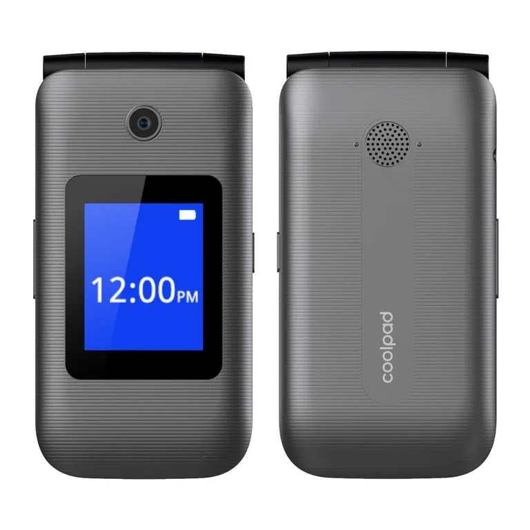 Coolpad Belleza 3321 GSM Unlocked 8GB 4G LTE Big Button Keypad Flip Phone, Gray