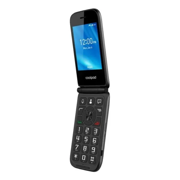 Coolpad Belleza 3321 GSM Unlocked 8GB 4G LTE Big Button Keypad Flip Phone, Gray