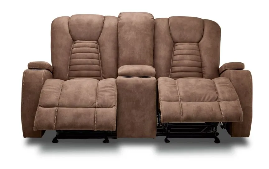 Dallas Glider Reclining Loveseat- Mocha