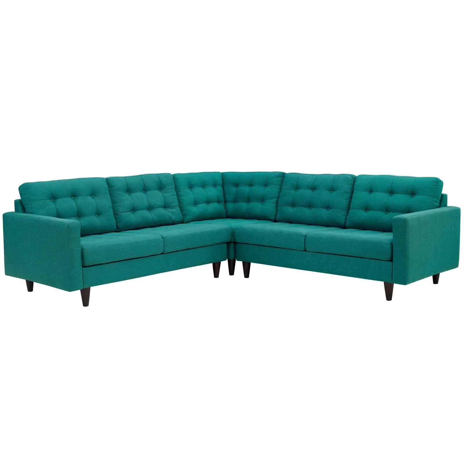 Empress 3 Piece Upholstered Fabric Sectional Sofa Set by Modway