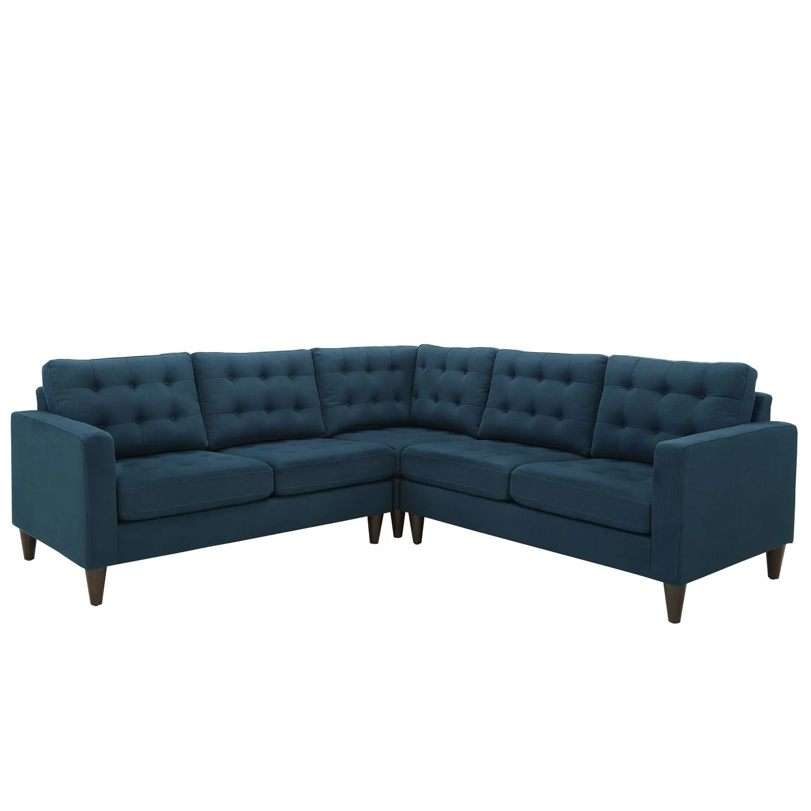 Empress 3 Piece Upholstered Fabric Sectional Sofa Set by Modway